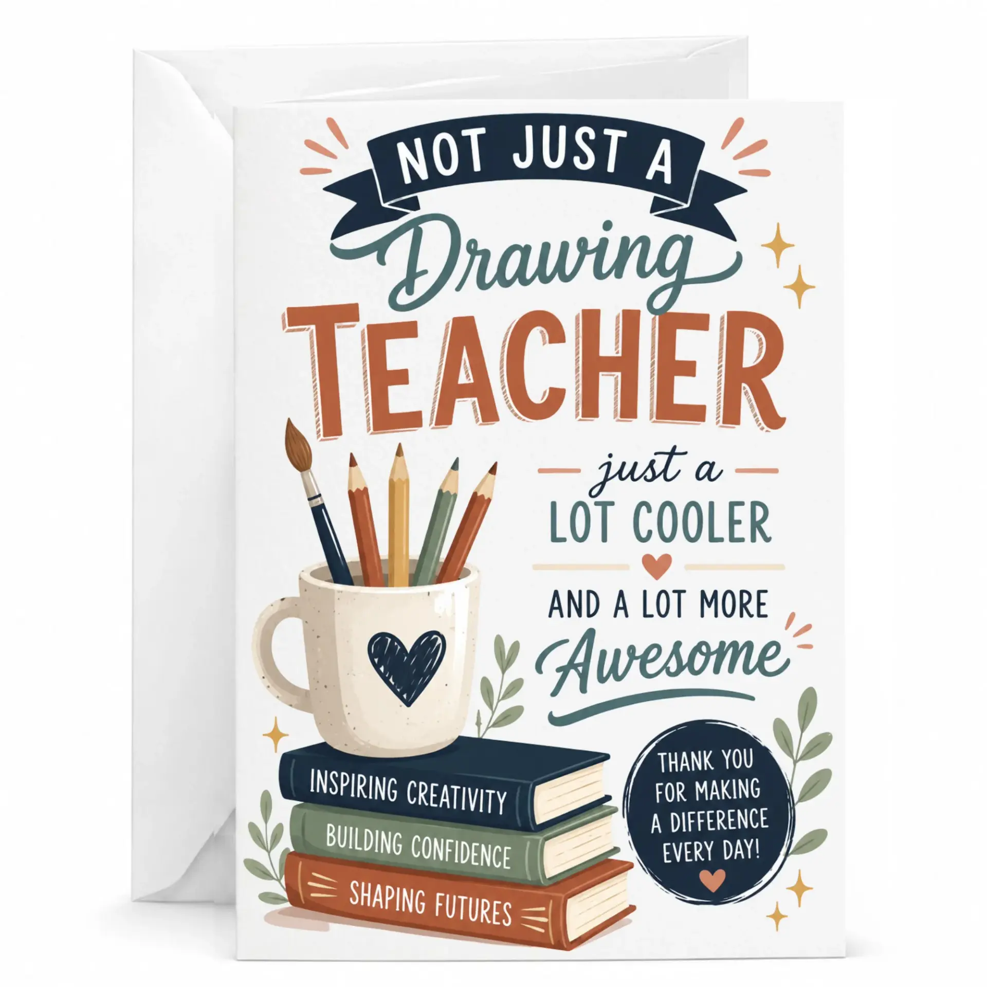 Personalized Greeting Card for Art Teacher Appreciation Gift Idea