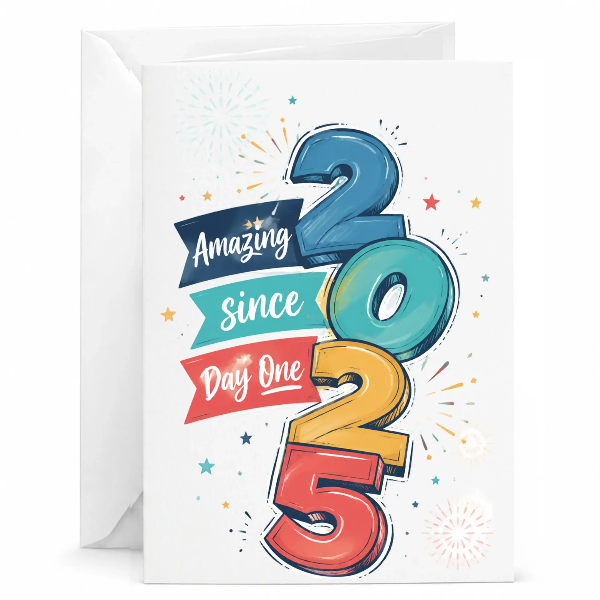Greeting Card Amazing Since Day One 2025 Celebration Design for Birthdays Anniversaries and Milestone Occasions
