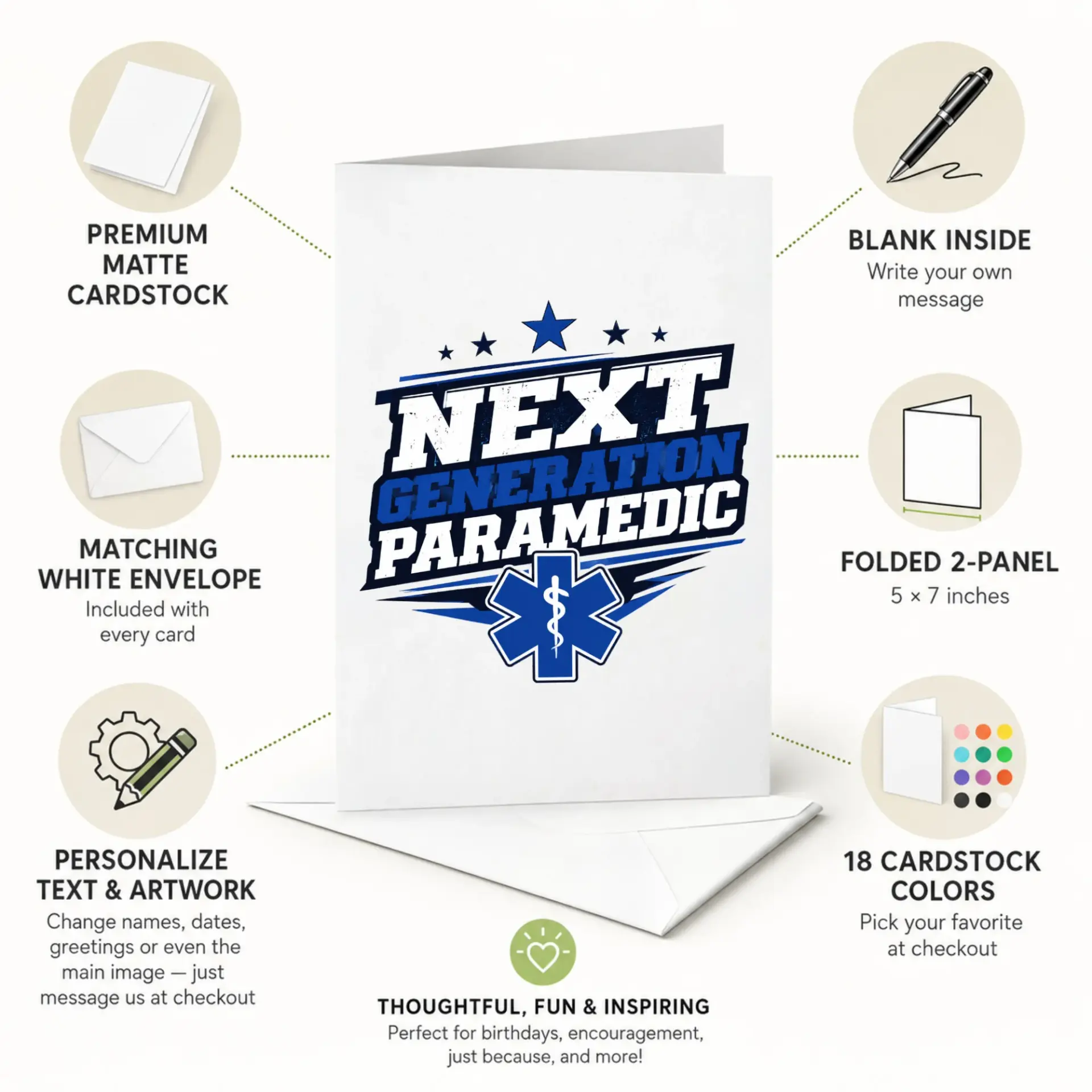 Next Generation Paramedic Greeting Card, First Responder Appreciation Note for Emergency Medical Service Professionals
