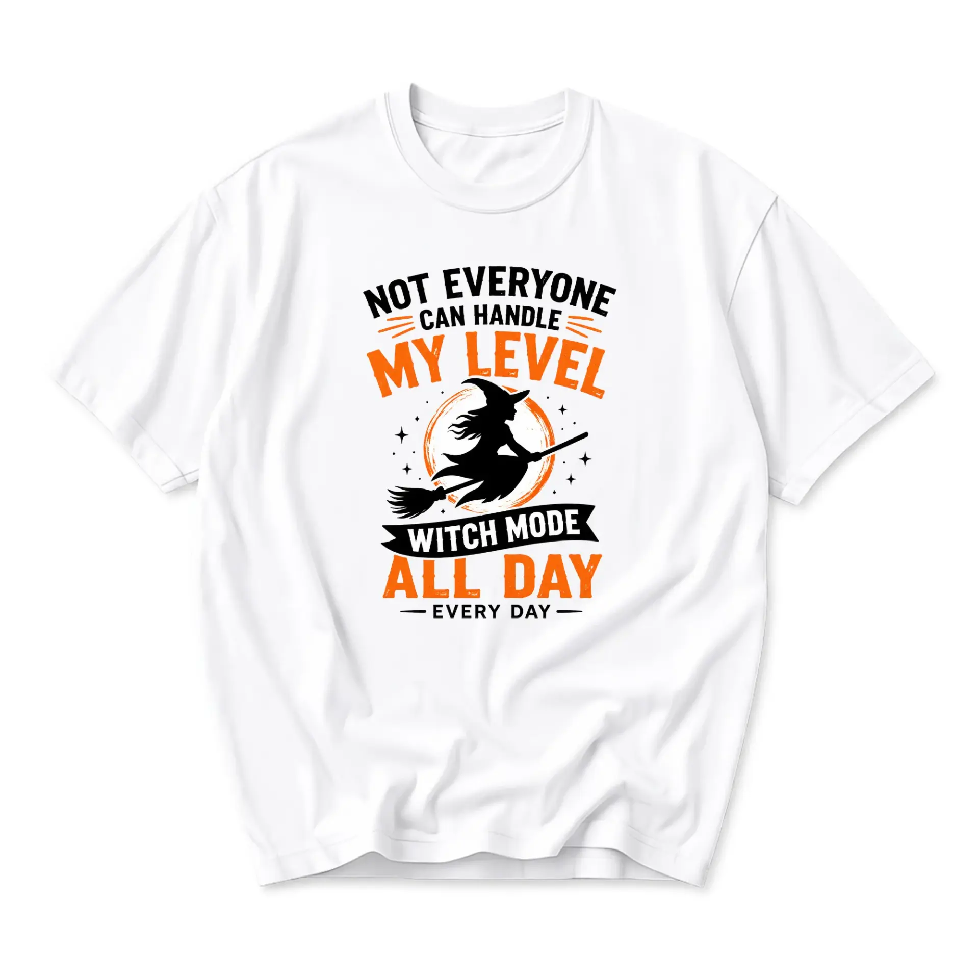 Funny Shirt Witch Mode Unisex Graphic Printed T-Shirt Casual Everyday Apparel with Whimsical Seasonal Art Design