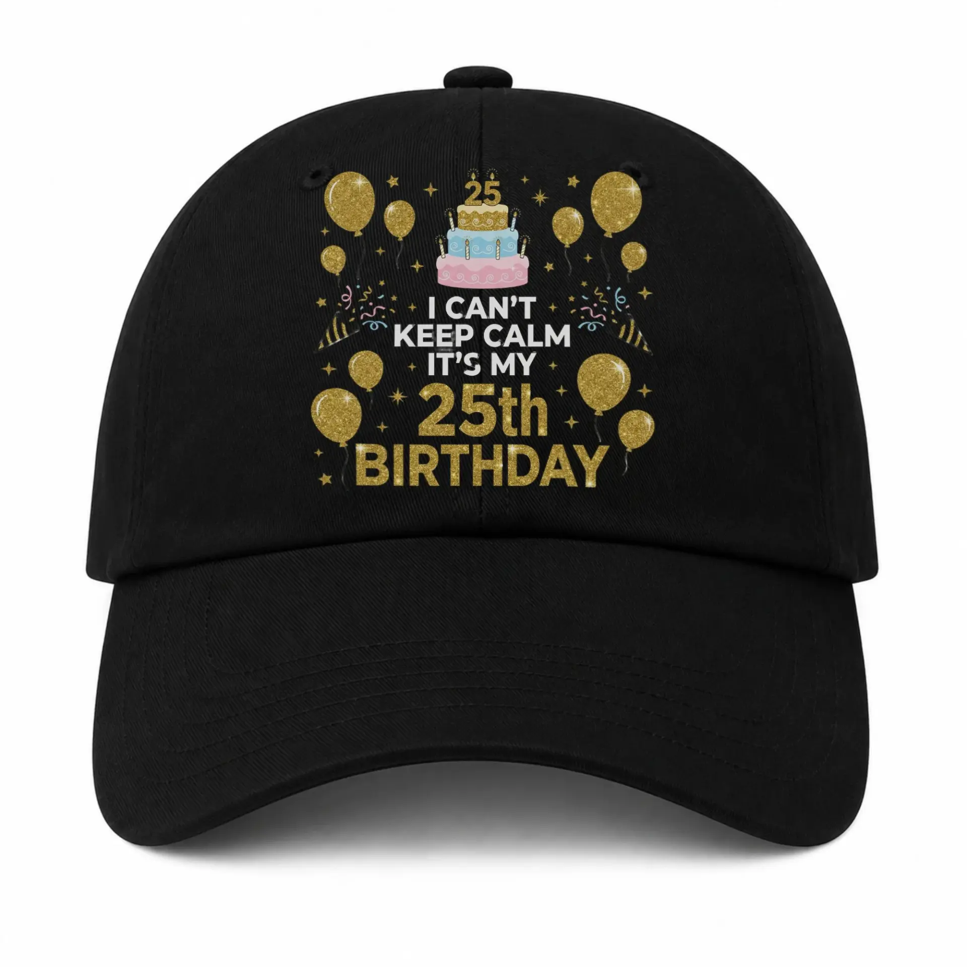 Baseball Cap Twenty Fifth Birthday Celebration Embroidered Cotton Hat