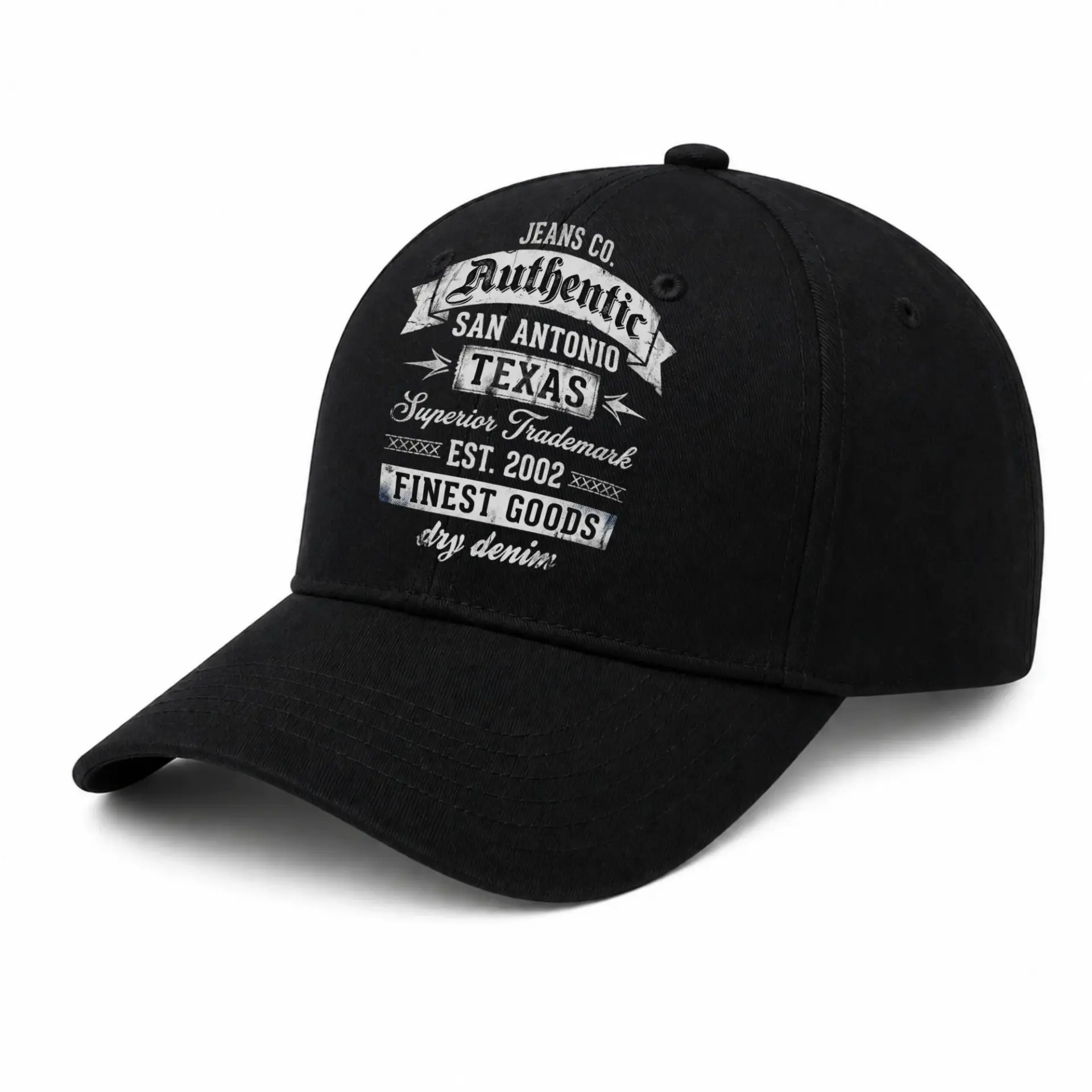 Risk: the Provided Image Displays a Hat with Text That May Conflict with Trademark Laws Regarding Authentic Brand Goods and Location-Based Branding.