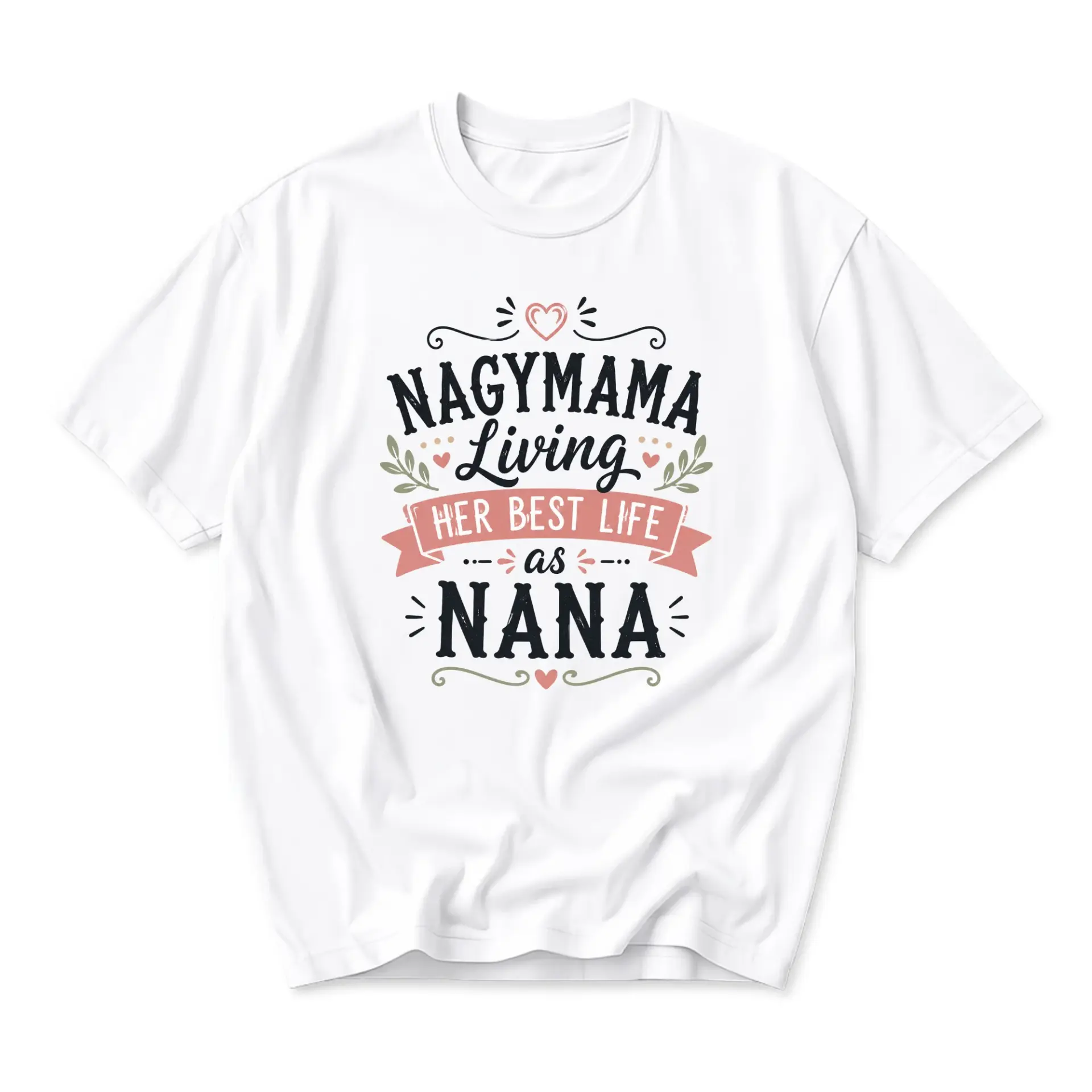 T-shirt Nagymama Living Her Best Life as Nana Graphic Tee Unisex Crew Neck Casual Everyday Wear Soft Cotton Shirt