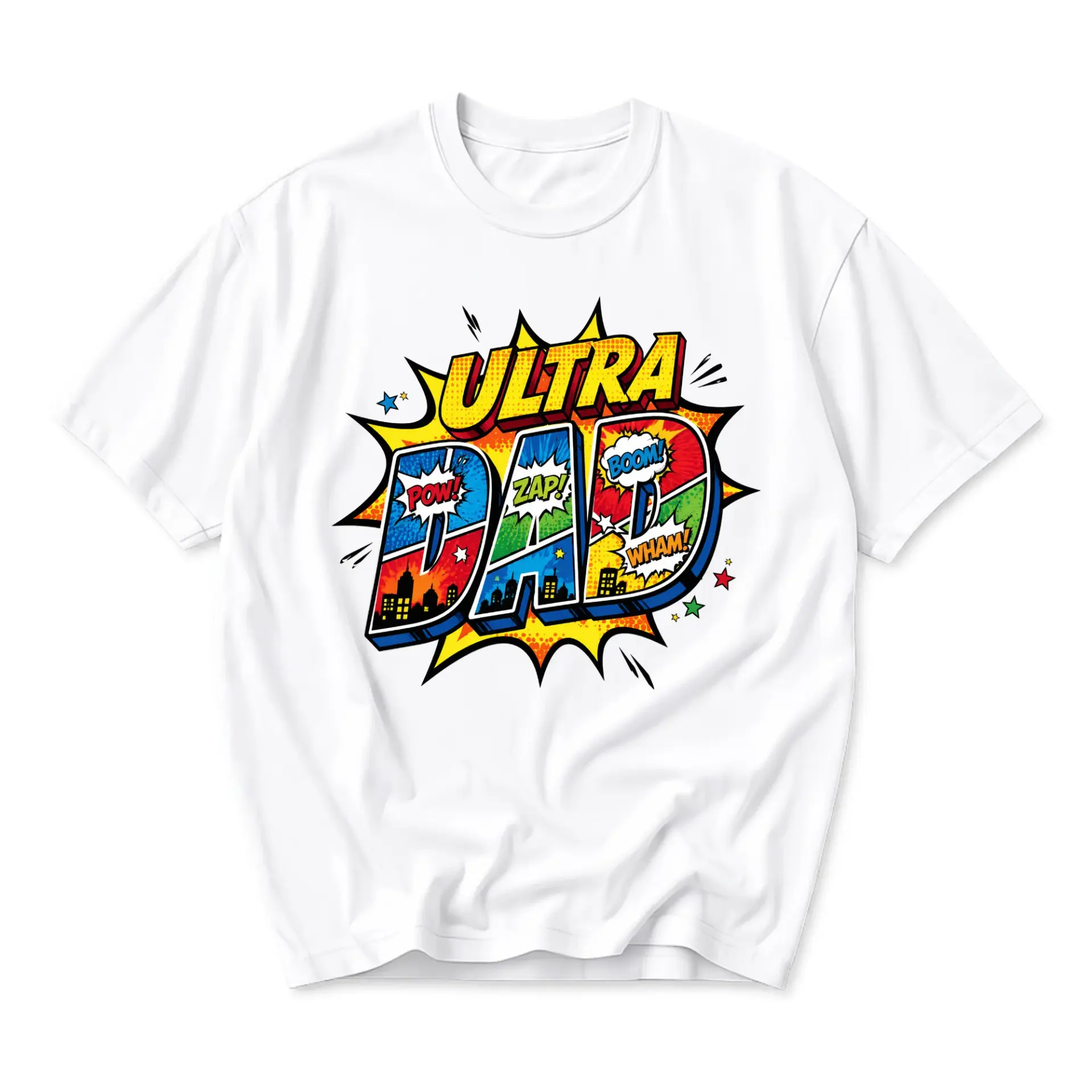 Funny Shirt Ultra Dad Comic Book Style Graphic Tee Unisex Crew Neck Casual