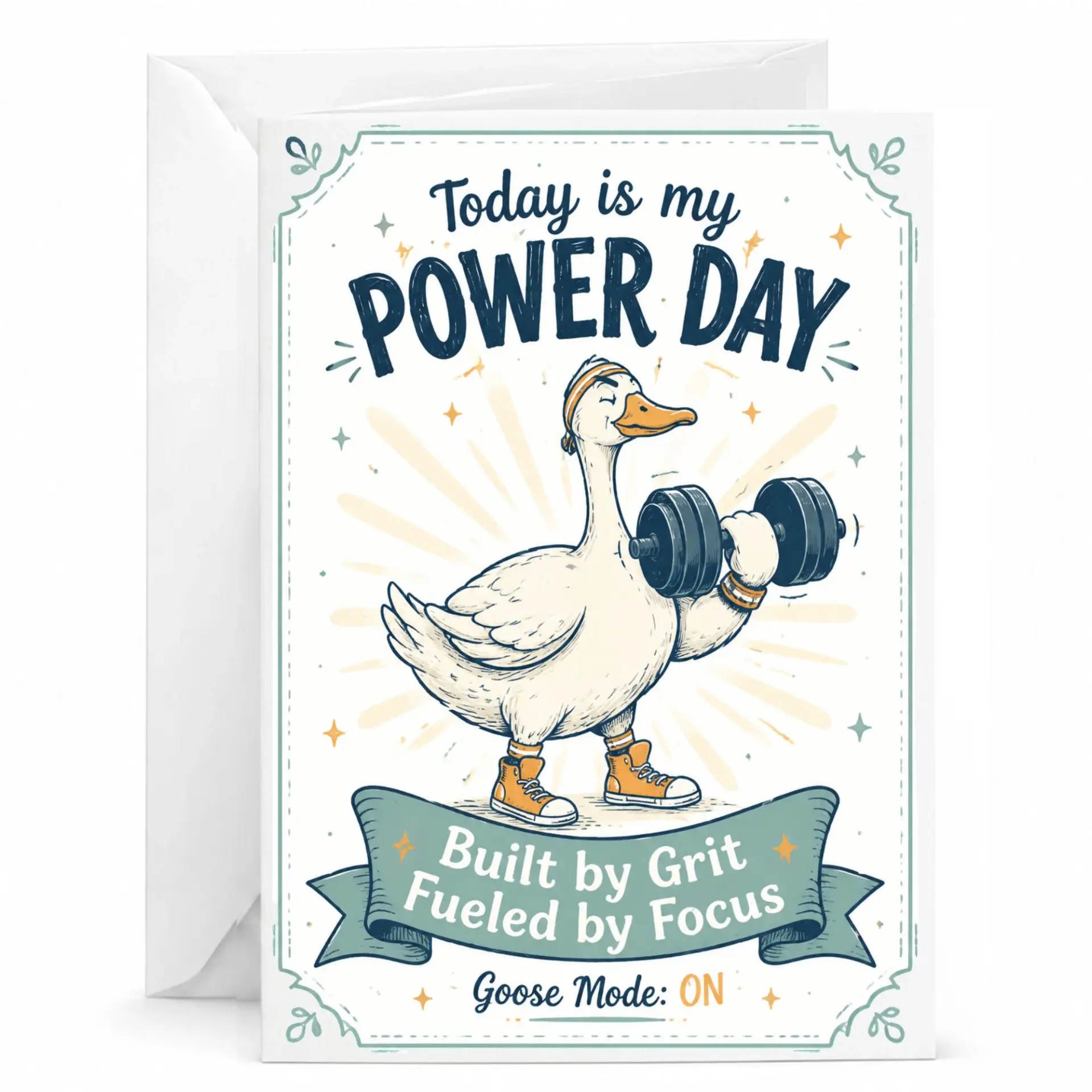 Funny Workout Greeting Card with Exercise Illustration for Fitness Enthusiasts Motivational Encouragement