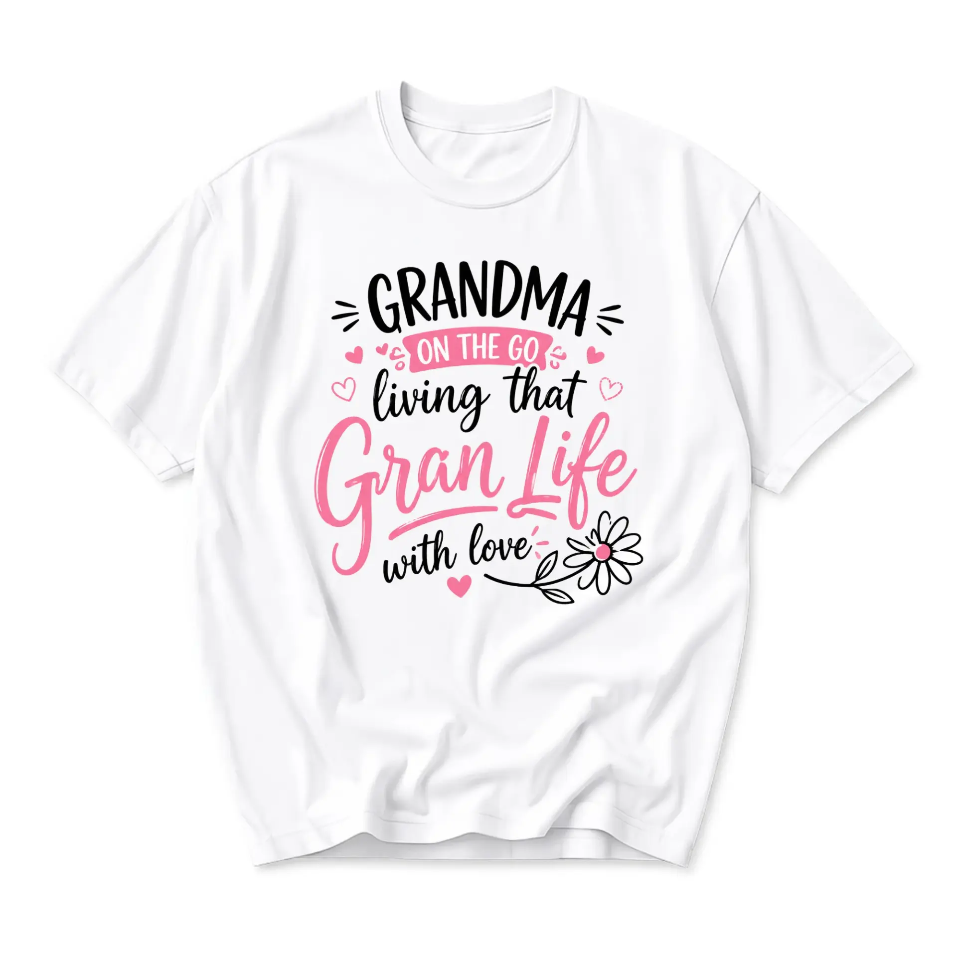 Graphic Tee Grandma Living That Gran Life Unisex Crew Neck Casual Cotton Blend Short Sleeve Shirt