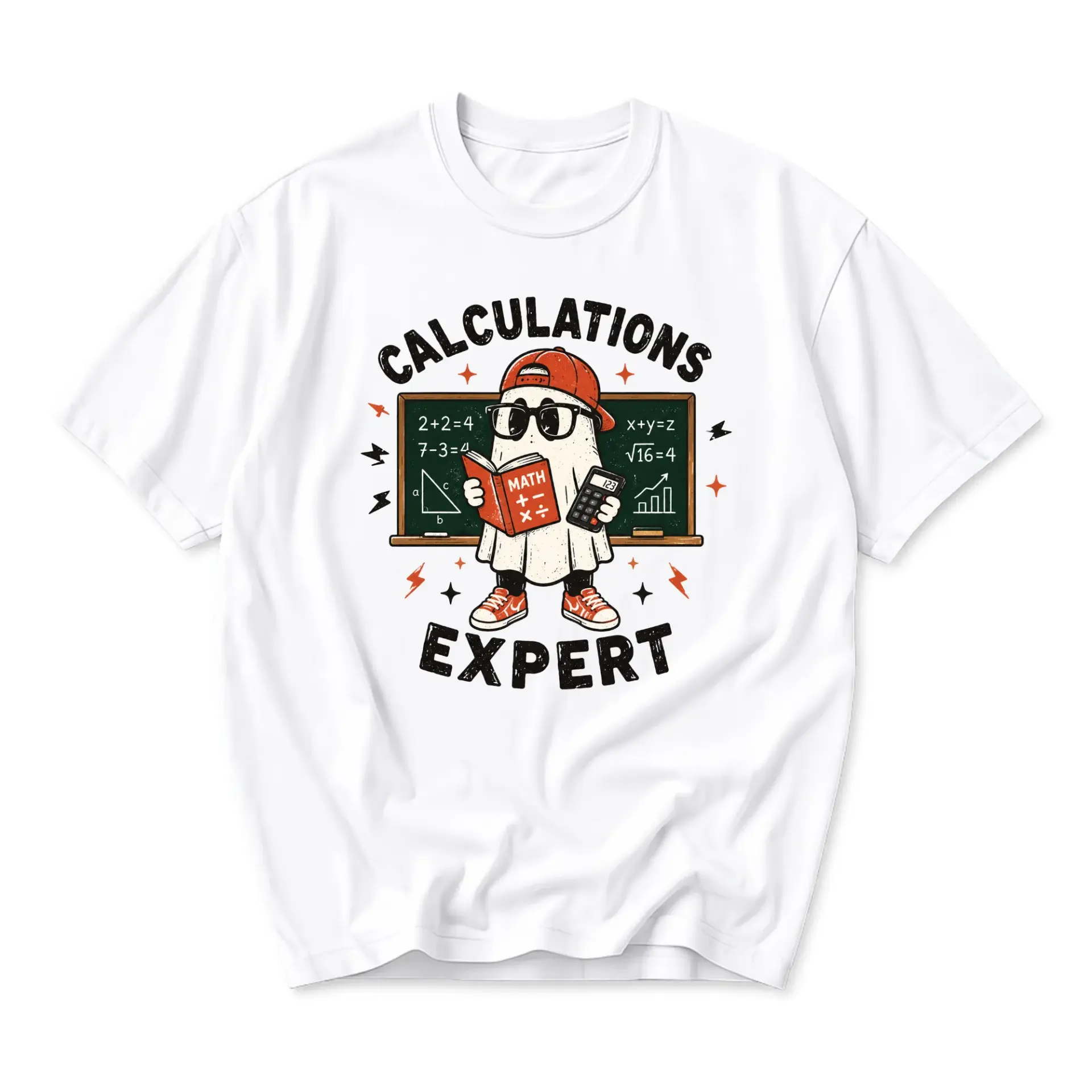 Funny Shirt Calculations Expert Ghost Graphic Tee Unisex Casual Apparel for Math Lovers Mathematics Teacher Gift Idea