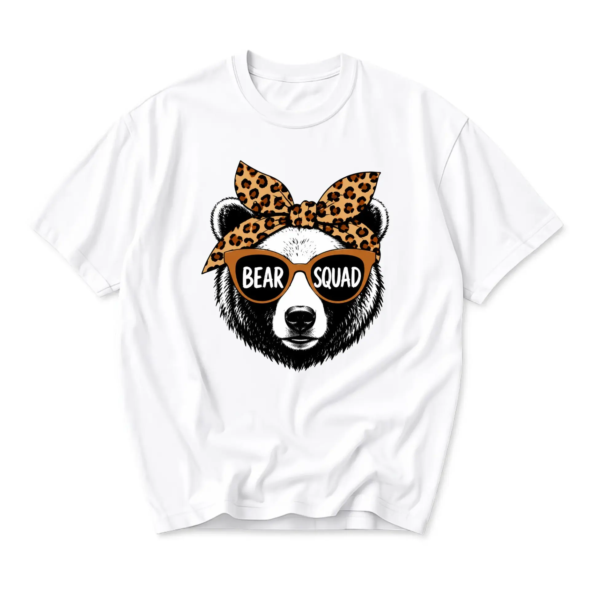 Funny Shirt Bear Squad Graphic Tee Unisex Casual Crew Neck Soft Cotton Blend Everyday Outfit Top for Adults