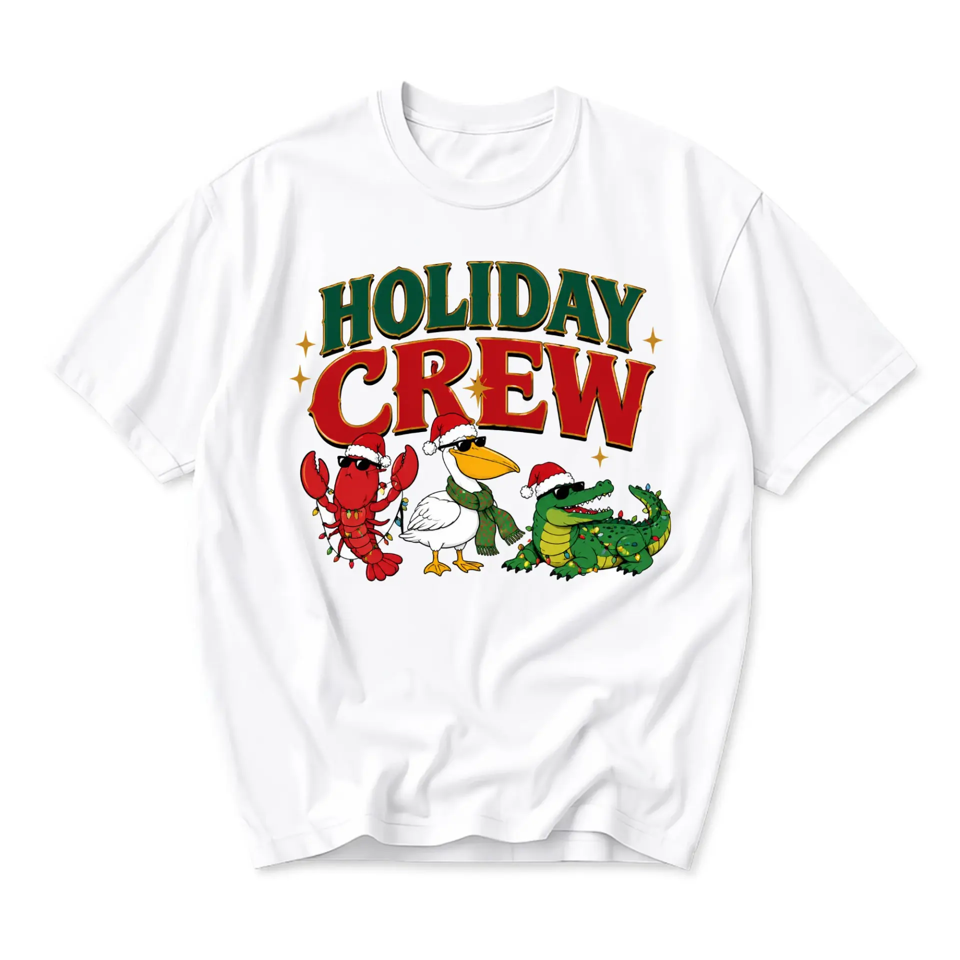 Graphic Tee Holiday Crew Shirt Unisex Christmas Print Casual Short Sleeve