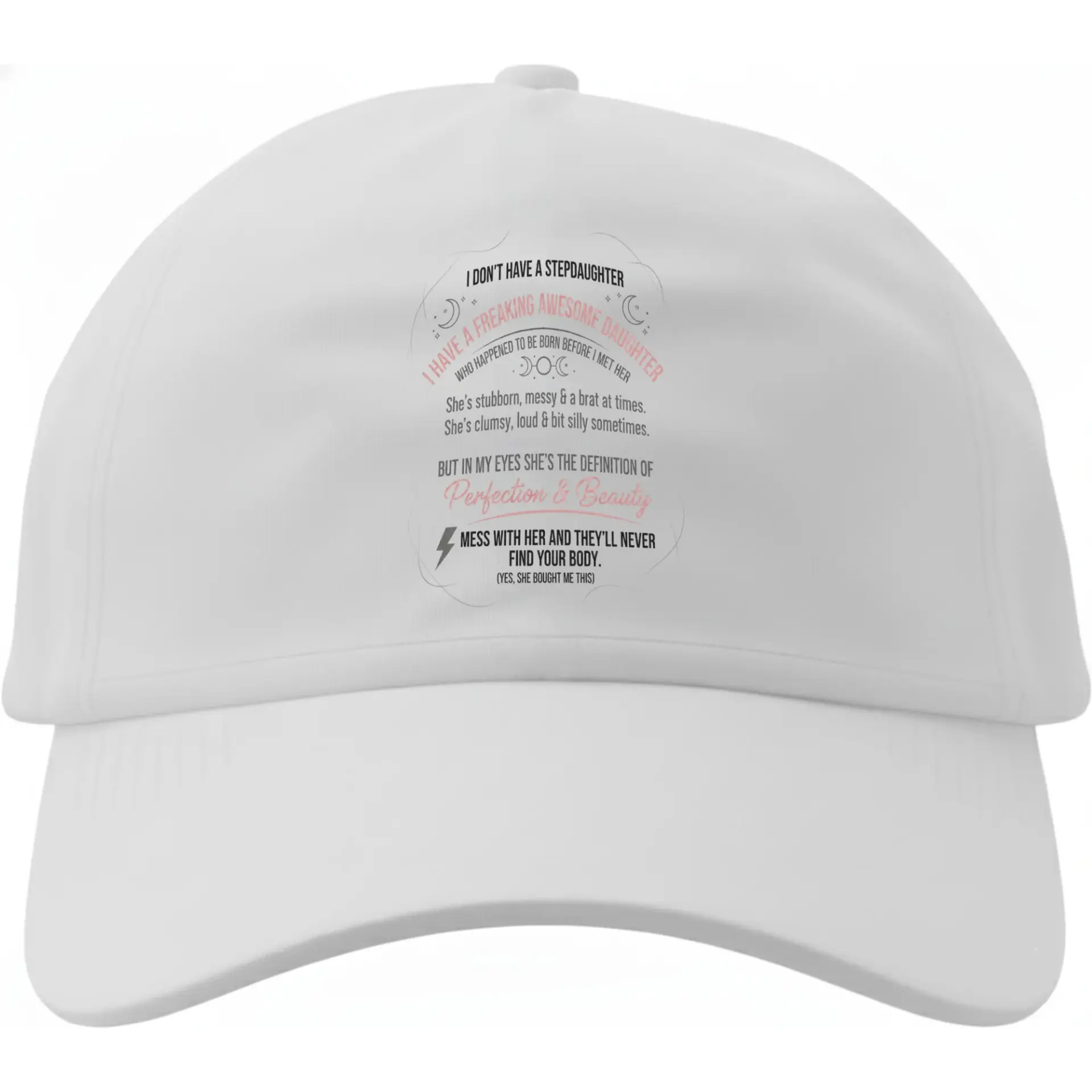 Dad Hat for Proud Step Parent Funny Sarcastic Quote Printed Baseball Cap Comfortable Cotton Headwear for Casual Wear