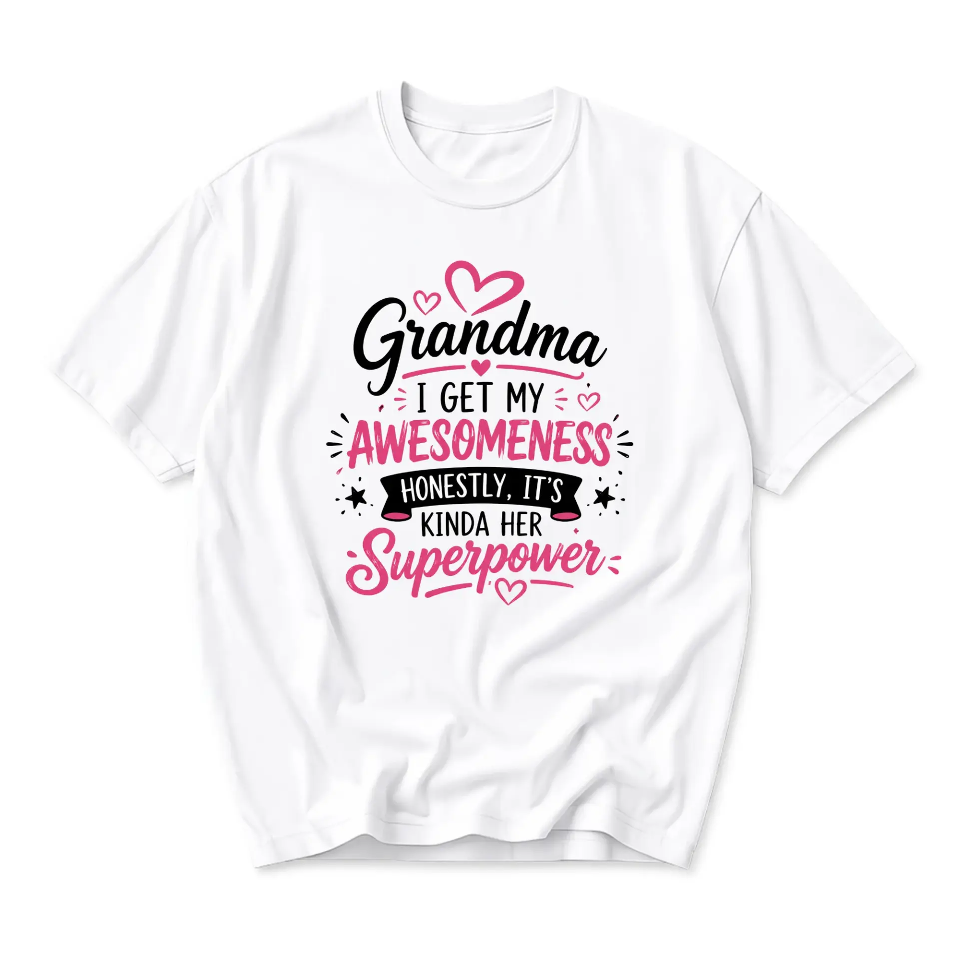 Funny Shirt Grandma I Get My Awesomeness Honestly Graphic Tee Gift for Grandmother Family Celebration Casual Apparel