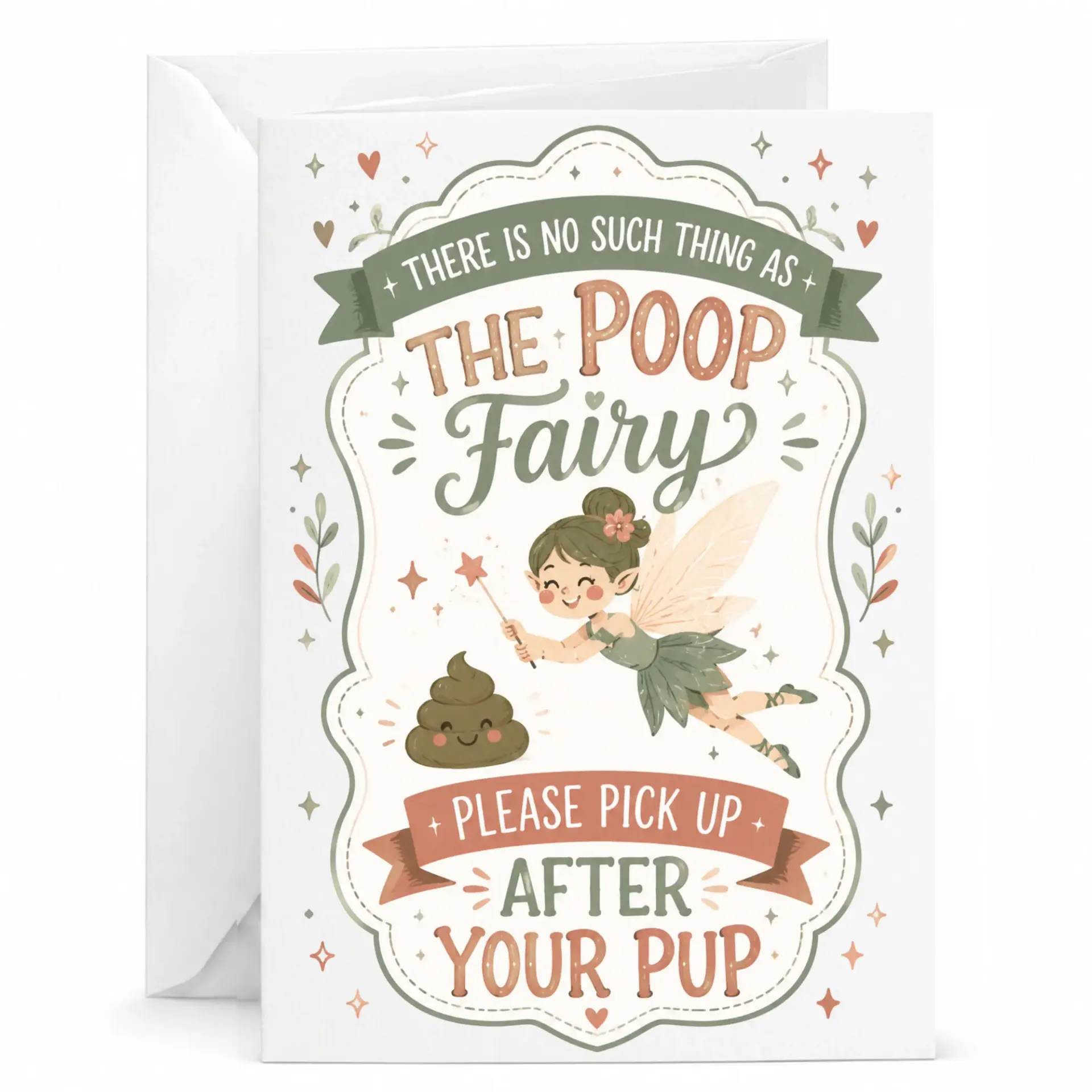 Funny Greeting Card There Is No Such Thing as the Poop Fairy Please Pick up After Your Pup Pet Owner Humorous Stationary
