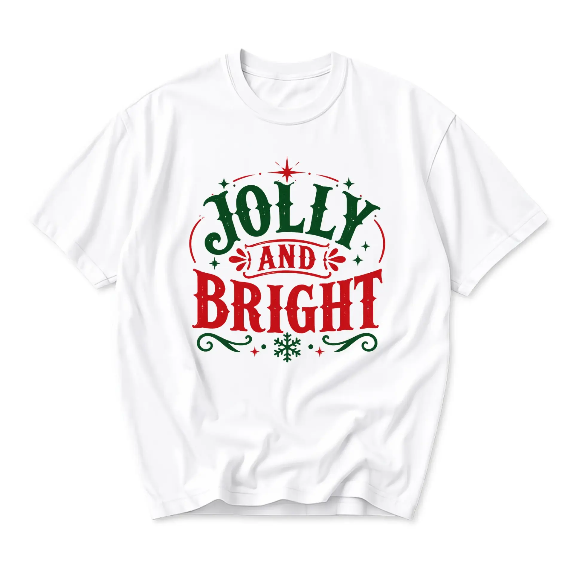 Graphic Tee Jolly and Bright Holiday Season Unisex Crew Neck T-Shirt Short