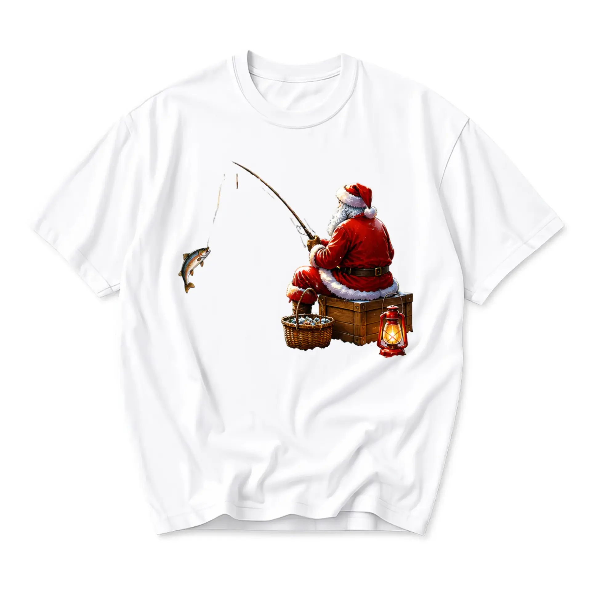 Graphic Tee Unisex Short Sleeve Crew Neck Shirt Featuring Santa Claus