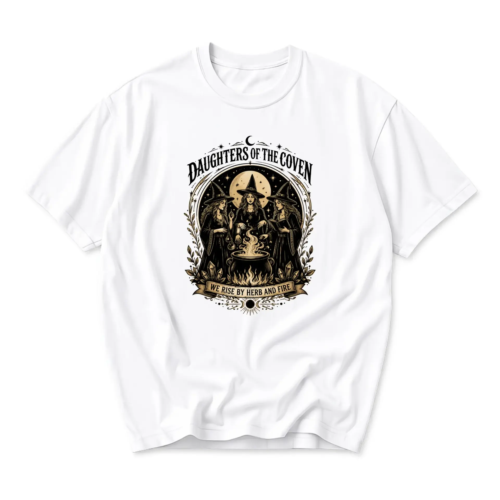 T-shirt Daughters of the Coven Graphic Tee Celestial Witchcraft Witch Occult Theme Unisex Crew Neck Casual Shirt