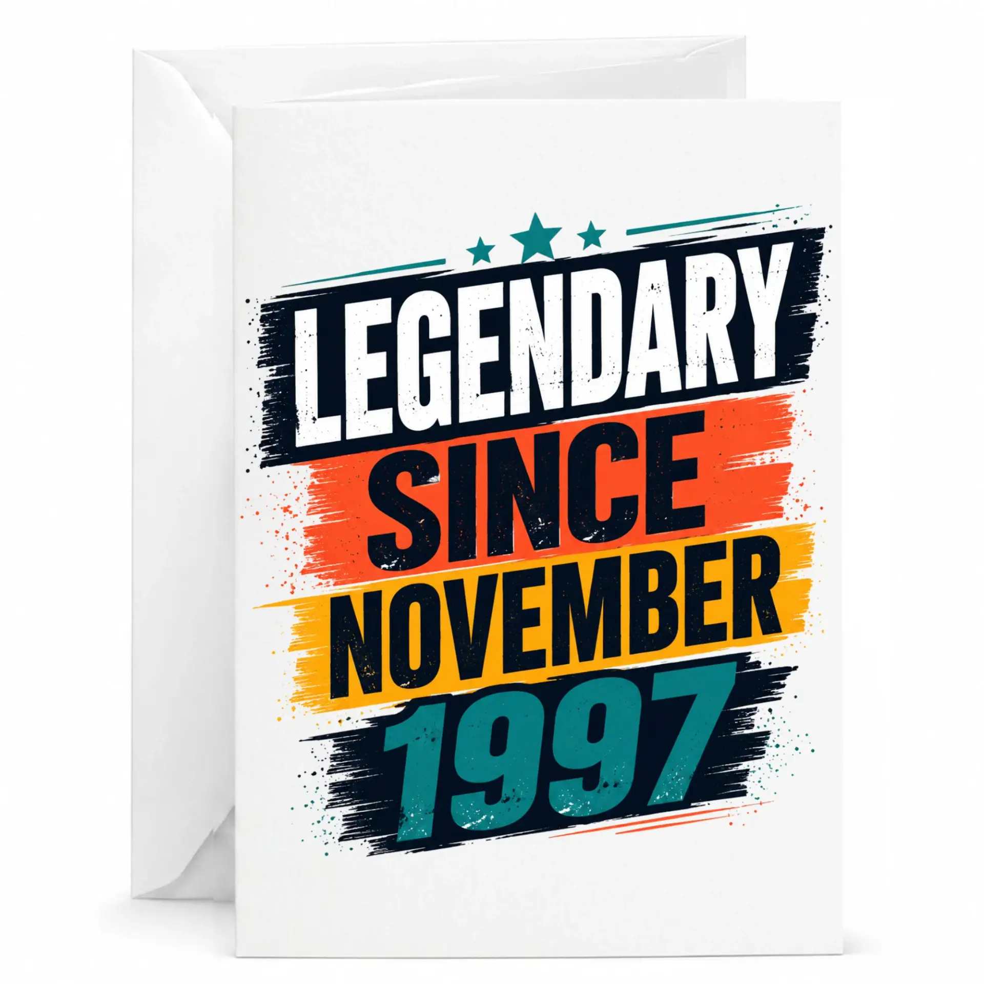 Birthday Card Legendary Since November 1997 Vintage Style Greeting Card for Special Milestone Birthdays