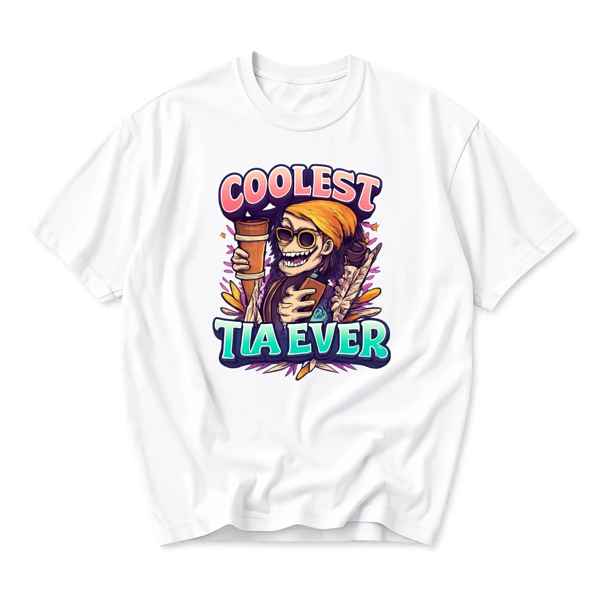 Graphic Tee Coolest Tia Ever Unisex Crew Neck Short Sleeve Shirt for Casual Everyday Wear and Fun Family Gifts