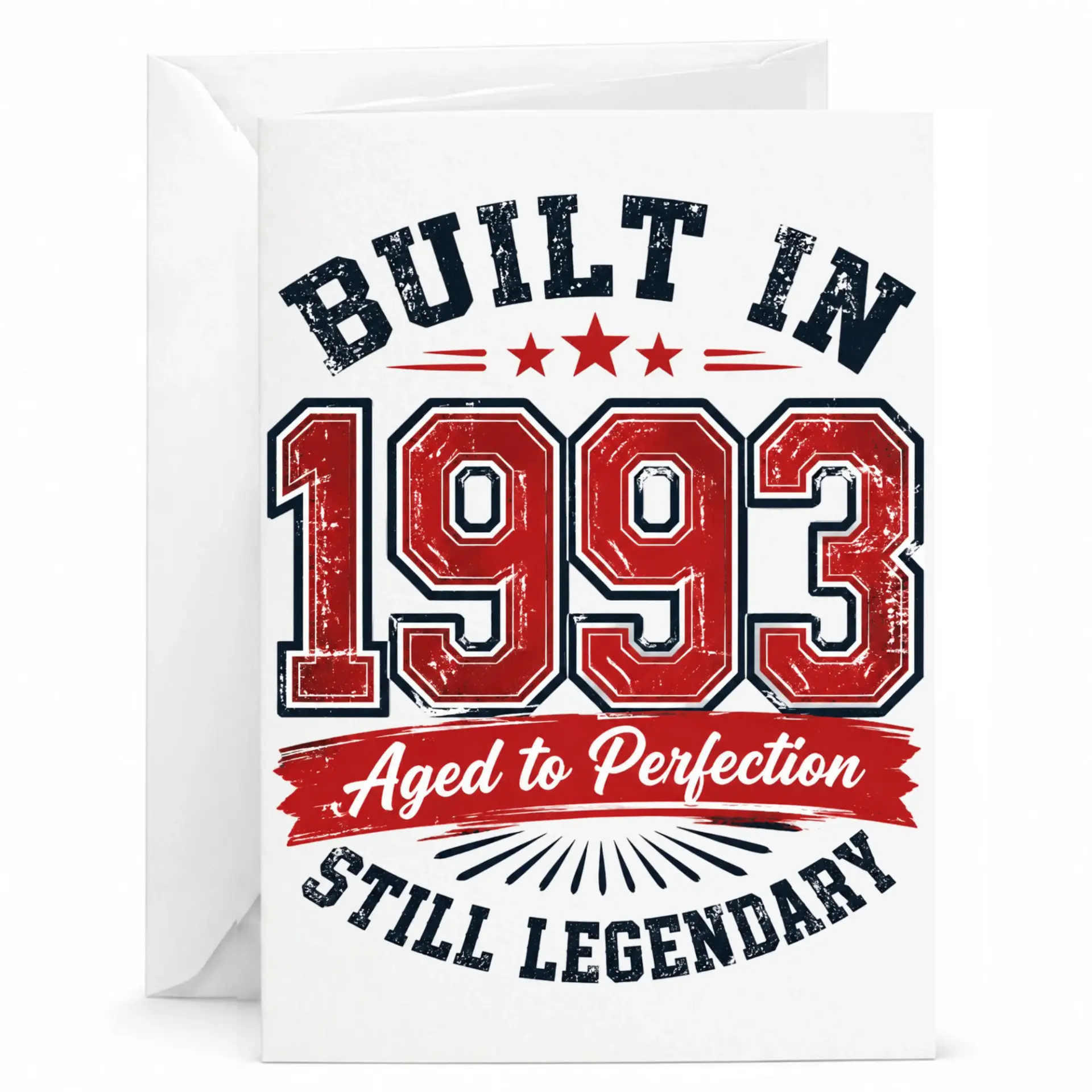 Birthday Card Built in 1993 Aged to Perfection Still Legendary Vintage Style Greeting Card for Milestone Celebration