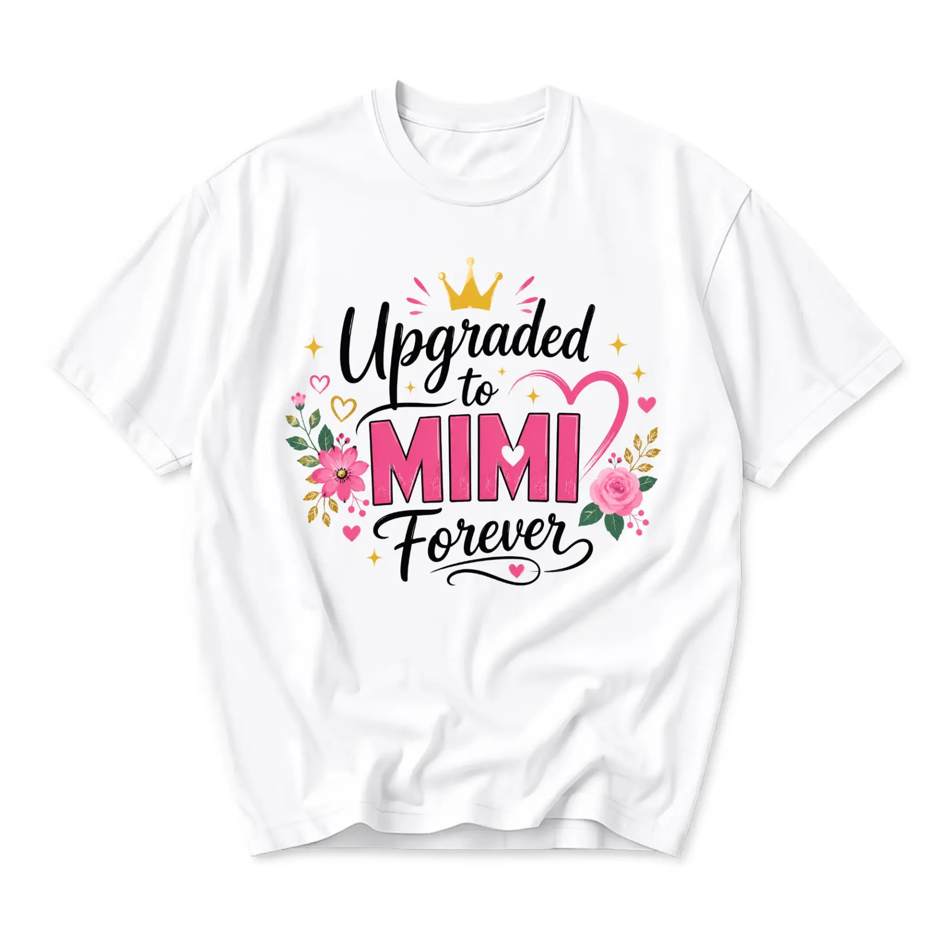 Graphic Tee Upgraded to Mimi Forever Floral Crown Design Comfortable Unisex