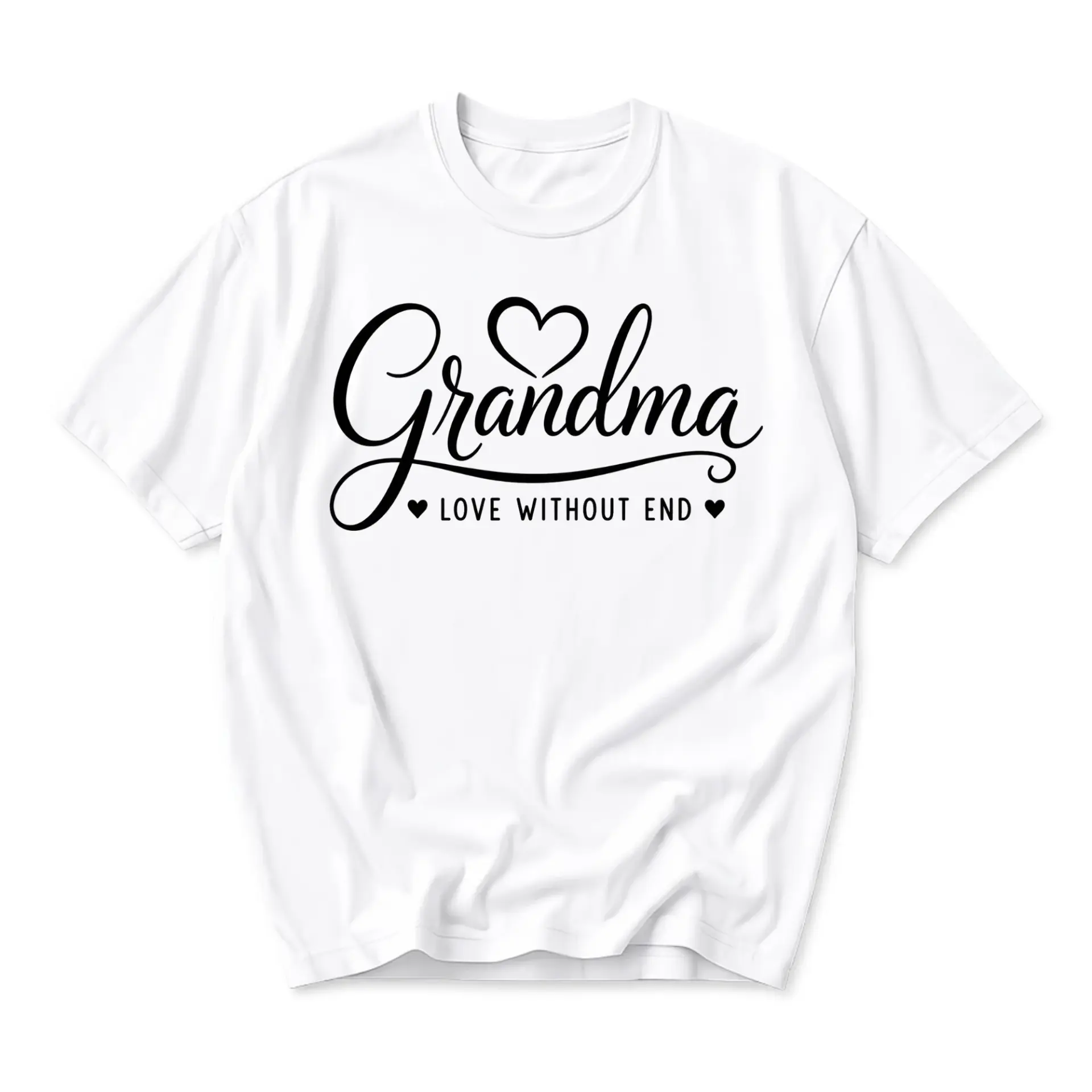 Graphic Tee Grandma Love Without Script Lettering Unisex Casual Short Sleeve Crew Neck Cotton Blend Shirt