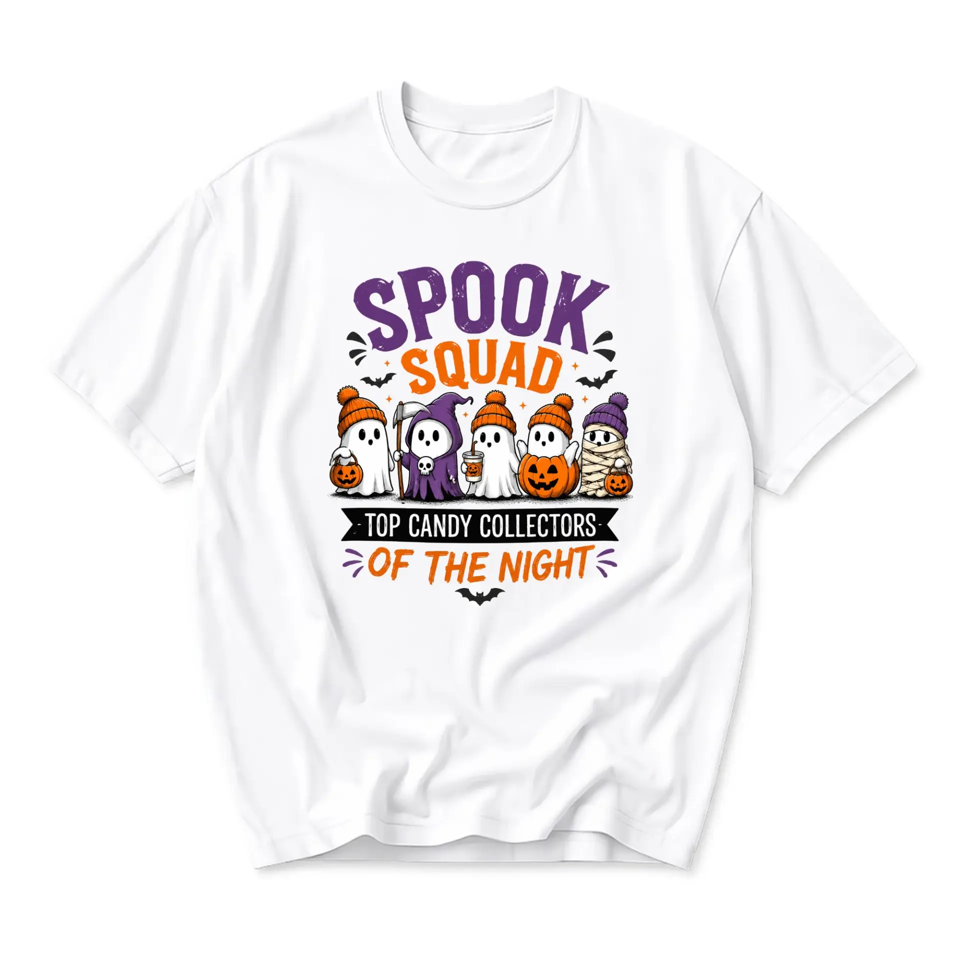 Graphic Tee Spook Squad Top Candy Collectors of the Night Funny Fall Season Halloween Unisex Crew Neck Shirt