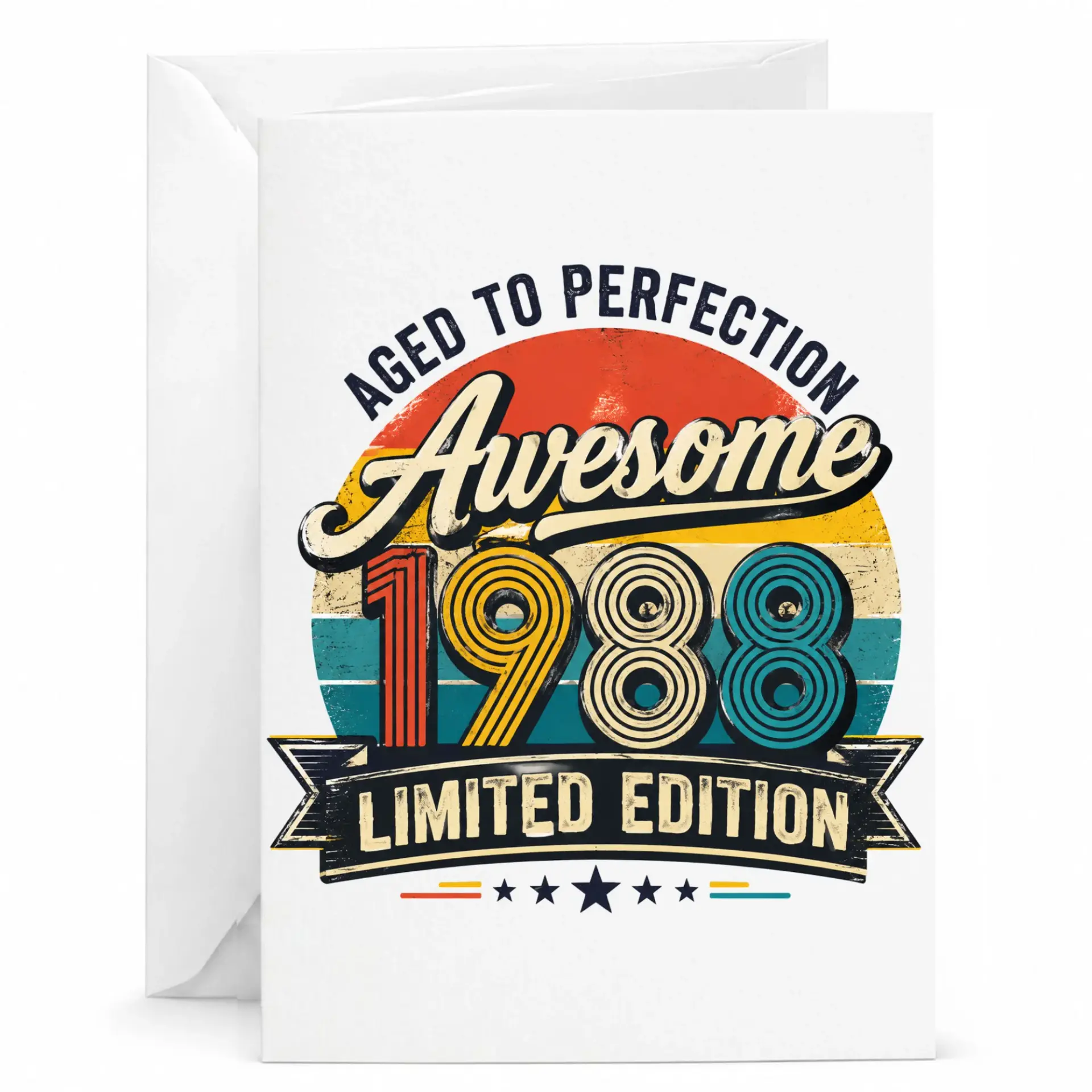 Birthday Card Aged to Perfection 1988 Awesome Limited Edition Retro Vintage Greeting Card for Milestone Celebrations