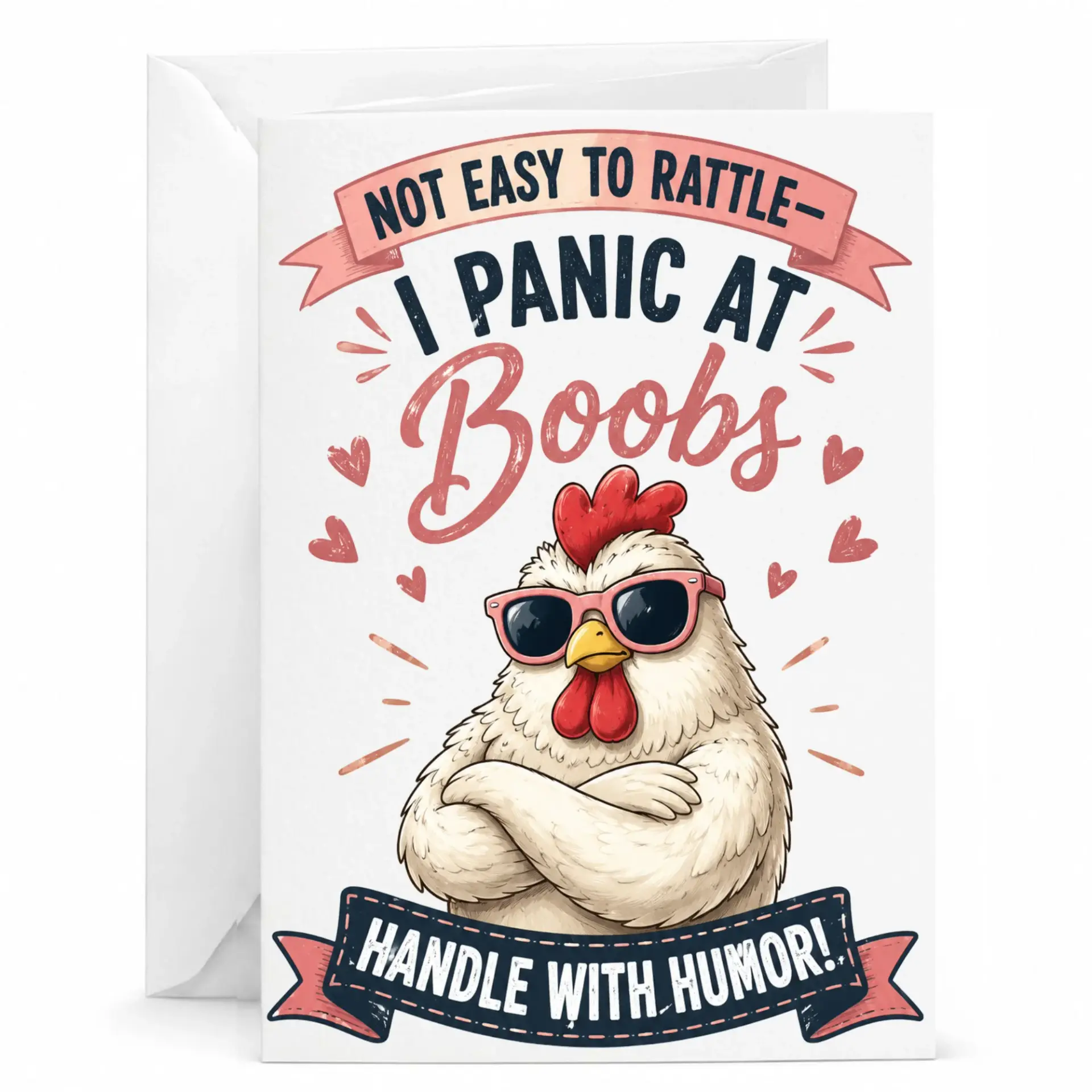 Funny Chicken Greeting Card Witty Animal Pun Birthday for Friends Humorous Farm Theme Note 5x7