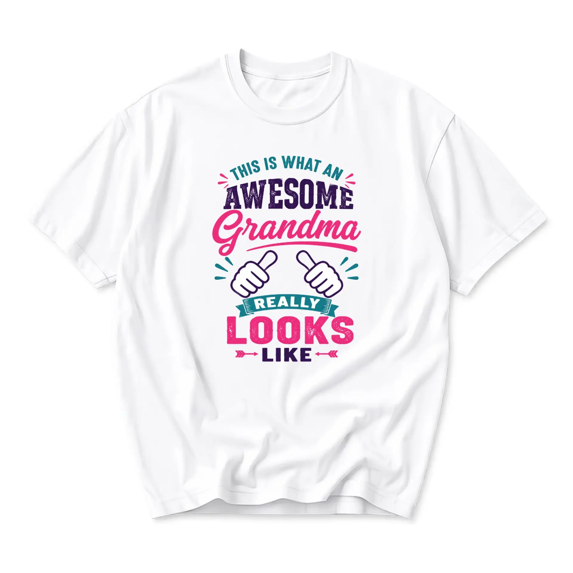 Funny Shirt Awesome Grandma Graphic Tee Unisex Crew Neck Casual Cotton Blend Top for Everyday Wear and Gift Ideas