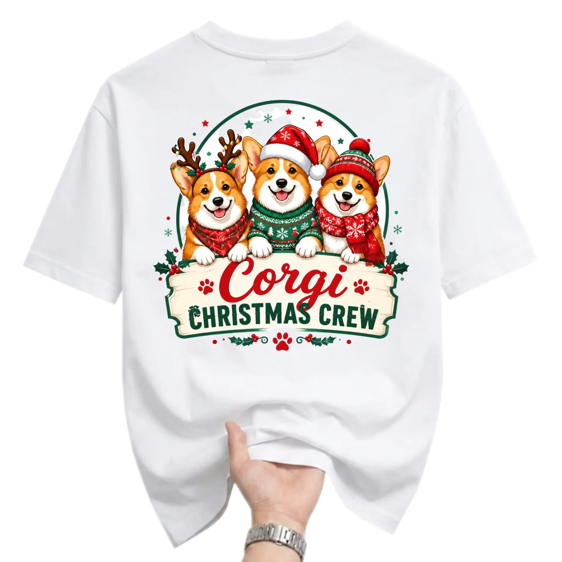 Graphic Tee Christmas Crew Holiday Shirt Unisex Casual Neck Top for Dog