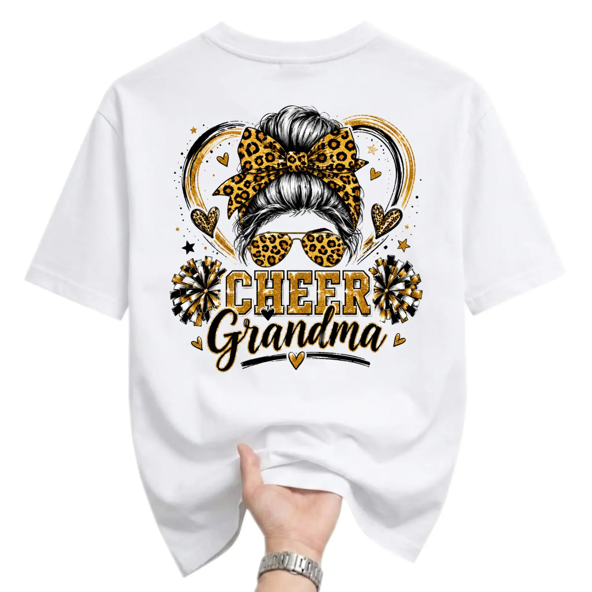 Funny Shirt Cheer Grandma Graphic Tee Casual Unisex Crew Neck Top for