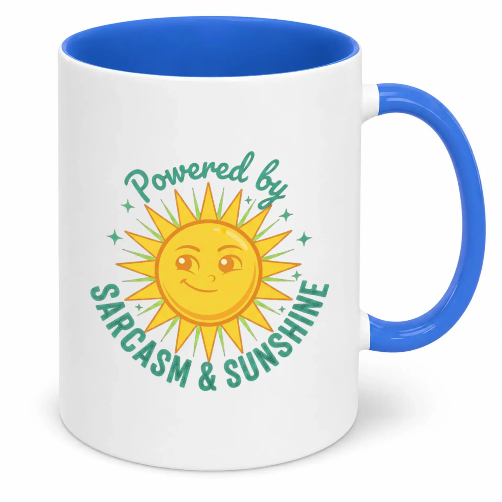 Funny Coffee Mug with Sarcasm & Sunshine Design, Humorous Drinkware, Two-Tone Ceramic Cup for Daily Beverages