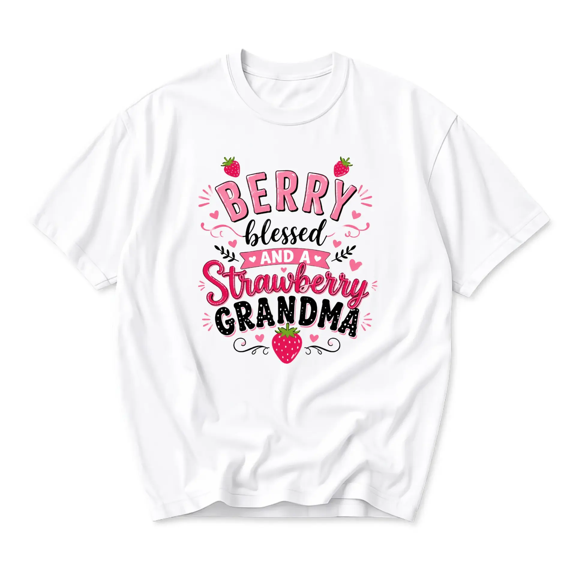 T-shirt Graphic Tee Berry Blessed and a Strawberry Grandma Floral Fruit