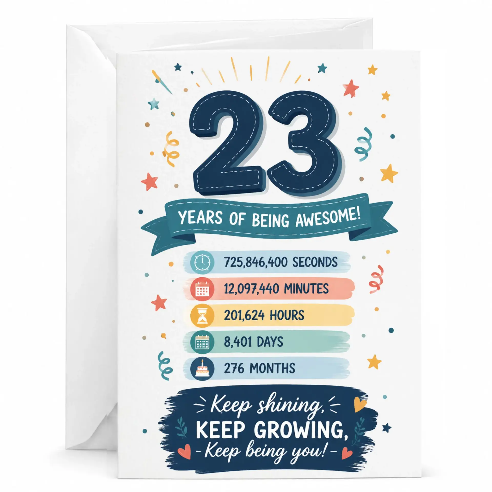 Birthday Card 23 Years of Being Awesome Fun Celebration Greeting Card for Milestone Anniversary or Birthday Celebration