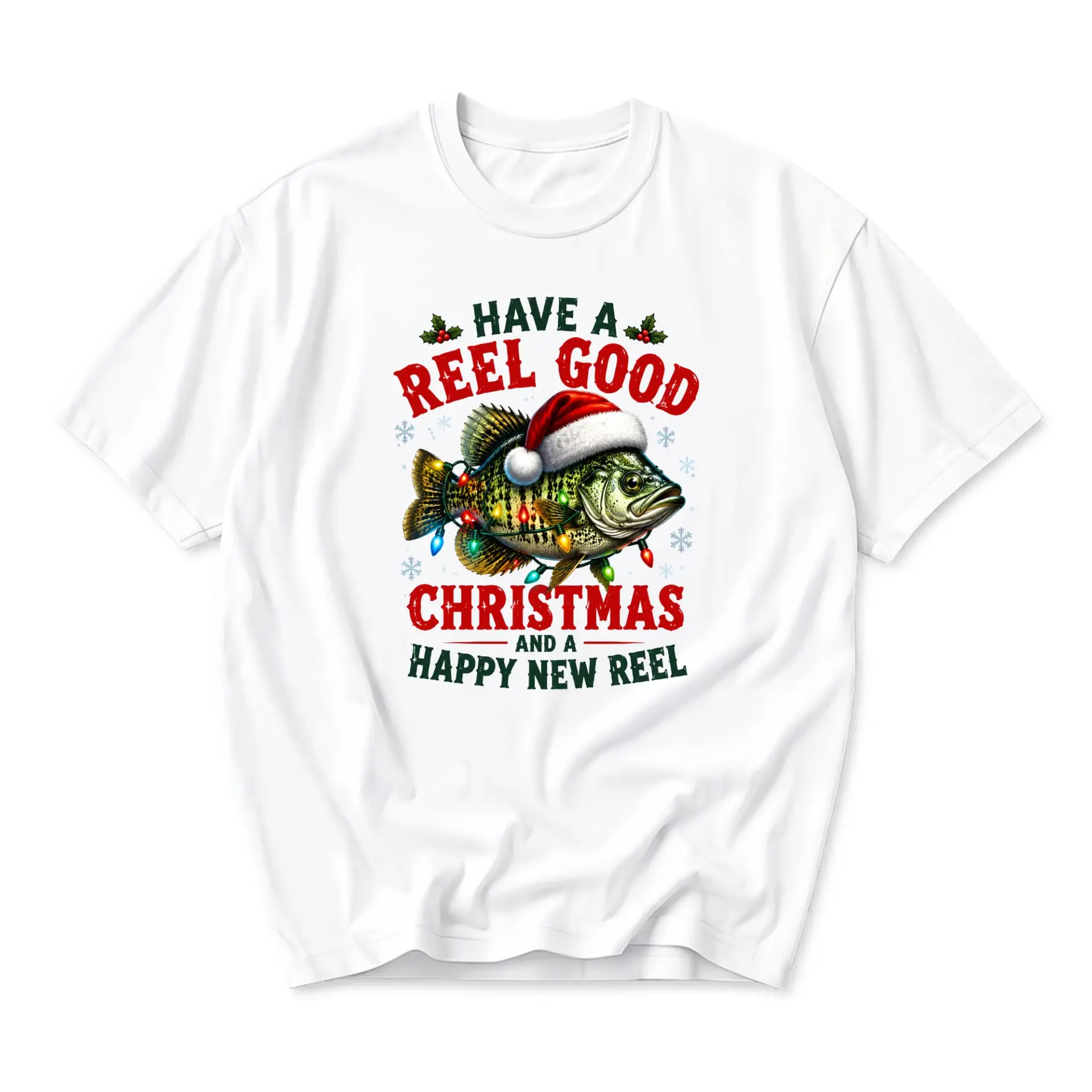 Funny Shirt Have a Reel Good Christmas Holiday Fishing Graphic Tee for Men