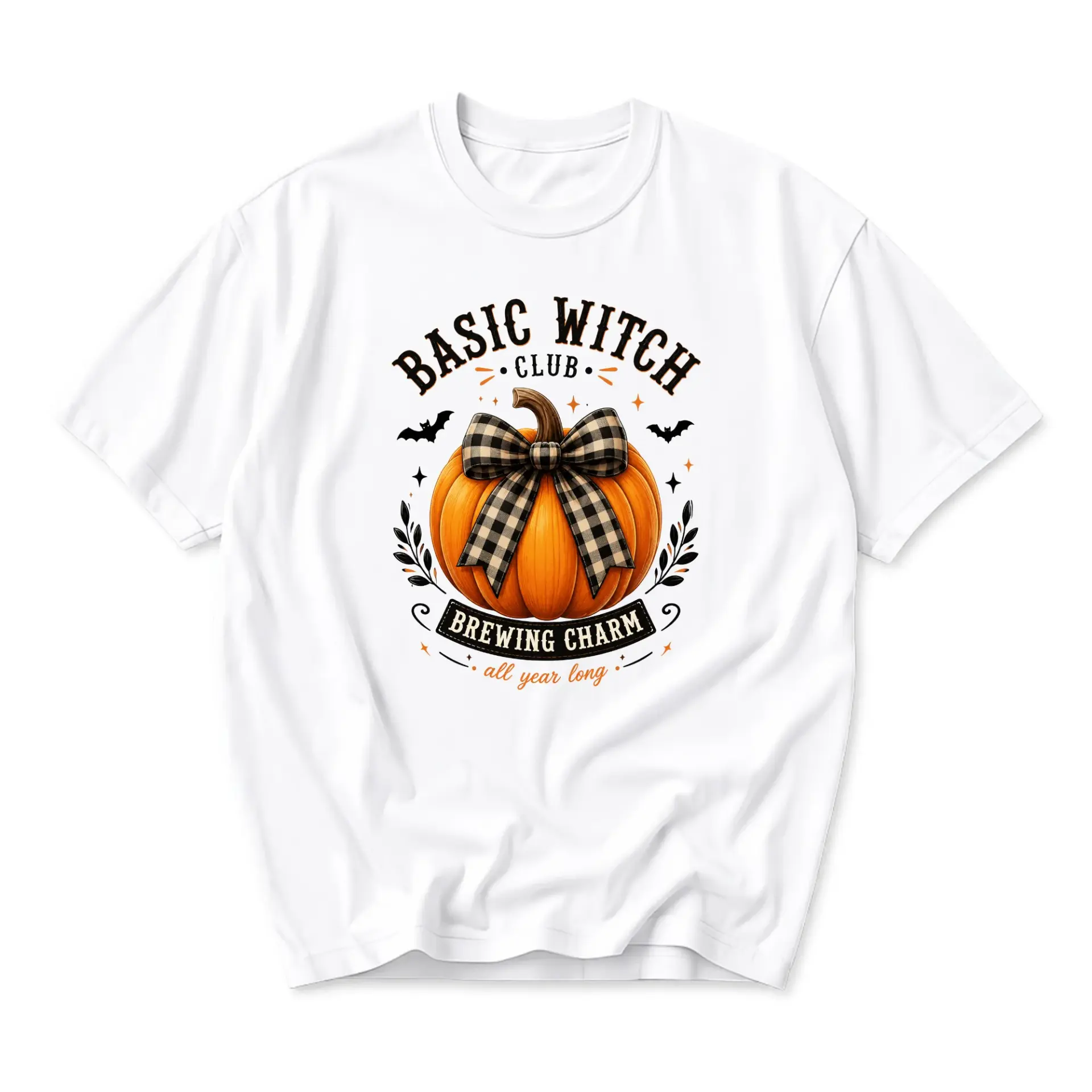 Funny Shirt Basic Witch Club Pumpkin Graphic Tee Unisex Casual Apparel for Everyday Style and Seasonal Comfort