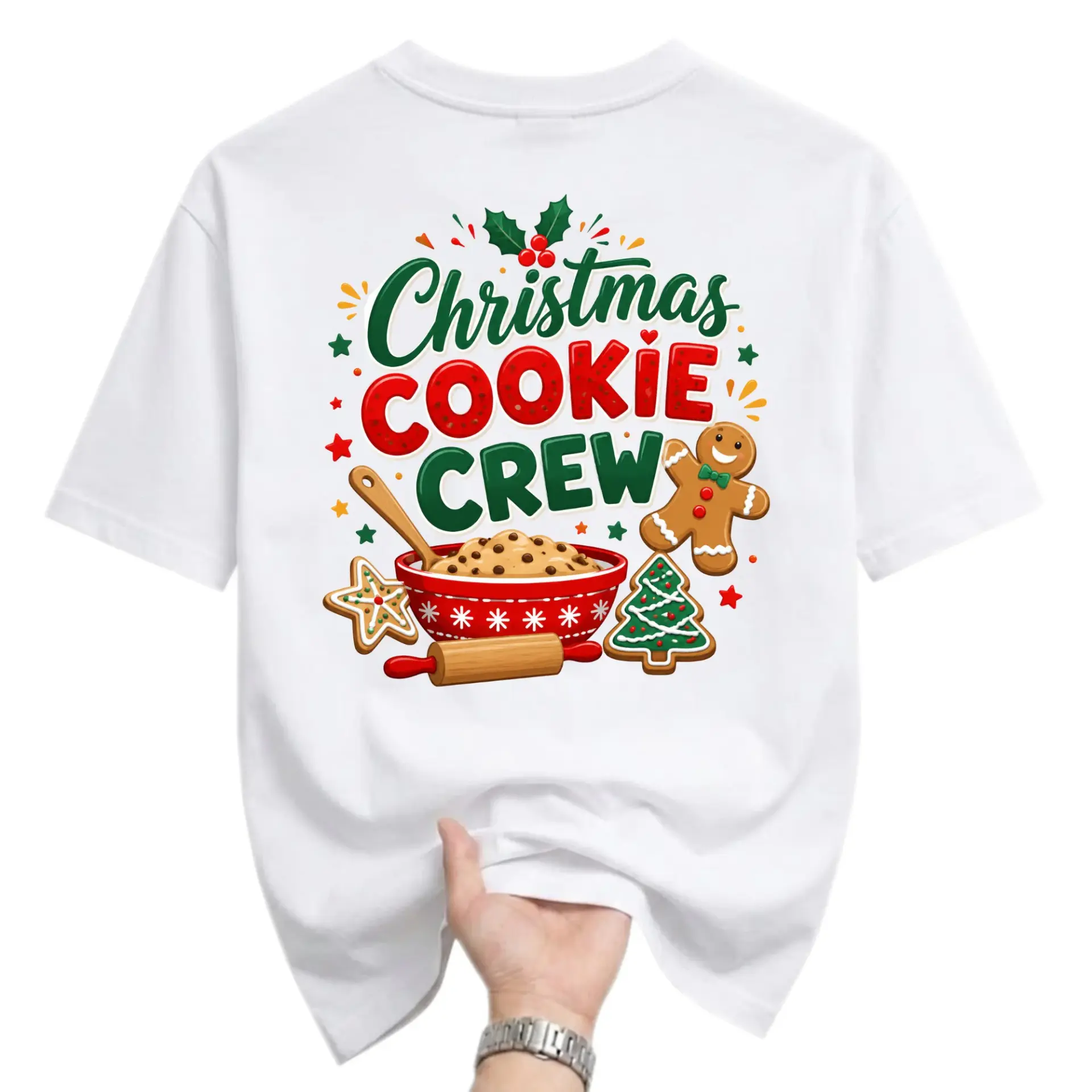 Christmas Cookie Crew Graphic Tee Holiday Season Unisex Neck T-Shirt Festive Baking Theme Casual Apparel