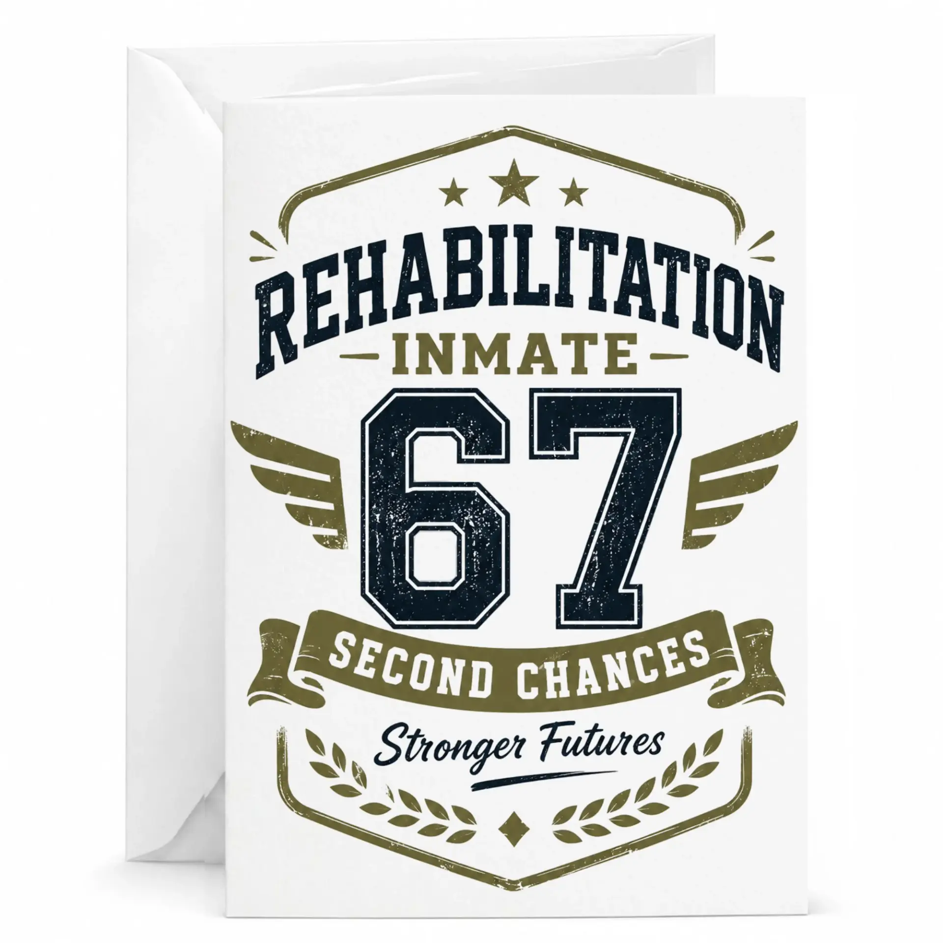 Personalized Rehabilitation Support Greeting Card with Vintage Athletics