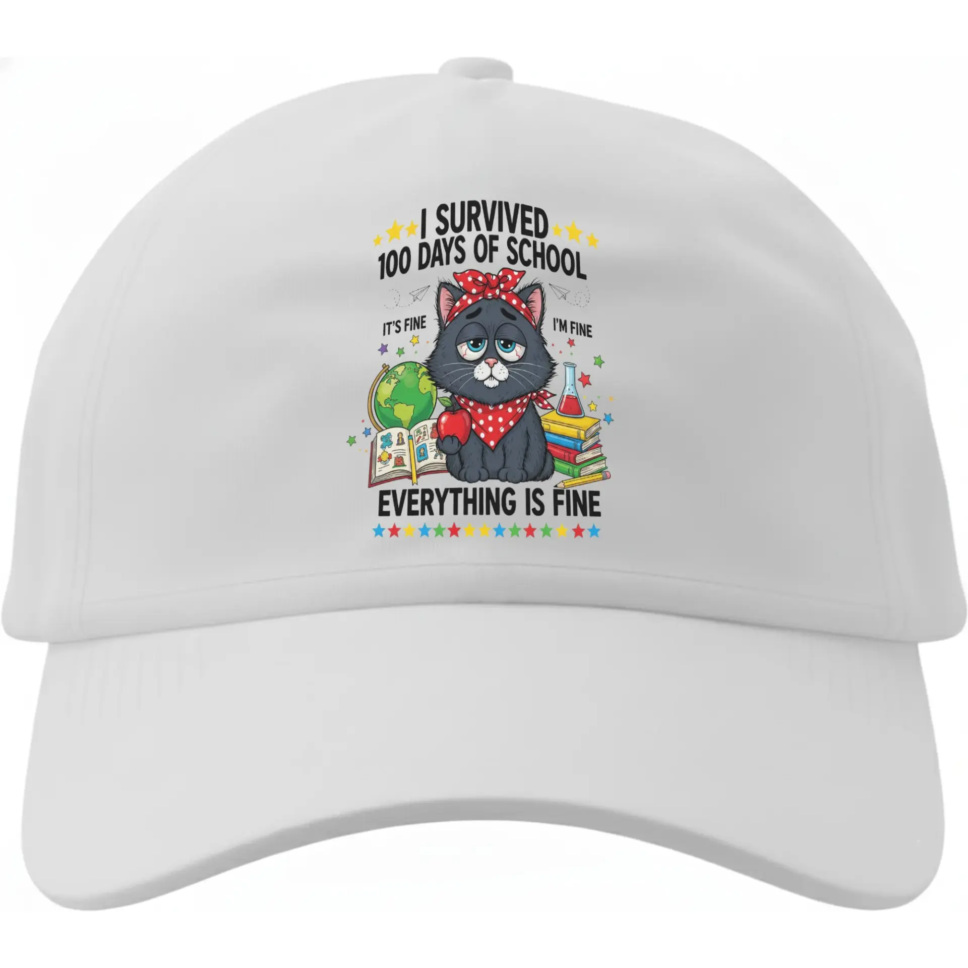 Dad Hat Funny Cat Graphic Baseball Cap Casual Unisex Cotton Headwear with Pre-Curved Visor for Everyday Sun Protection
