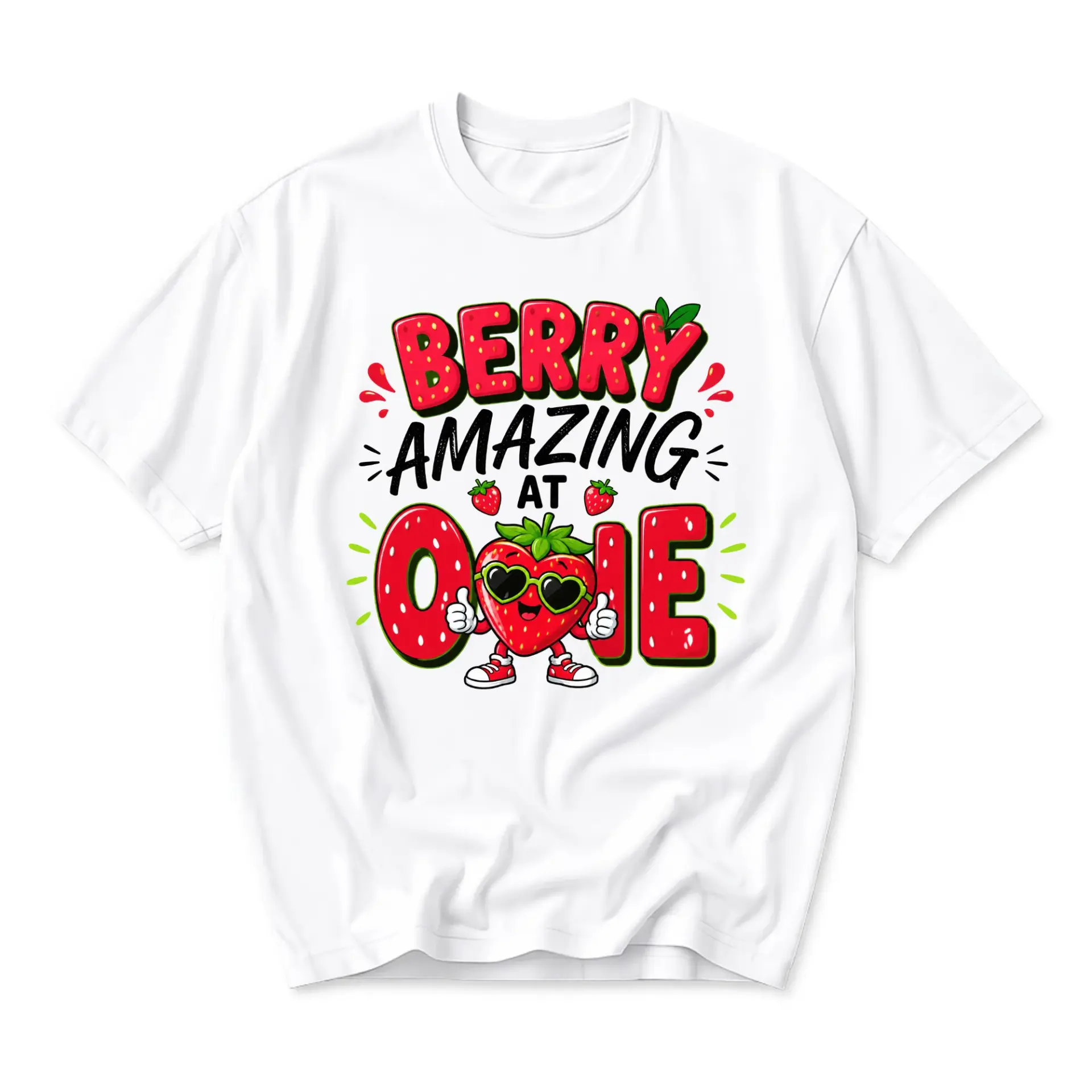 Graphic Tee Berry Amazing Strawberry Illustration Unisex Crew Neck Short Sleeve Casual Cotton Blend Shirt