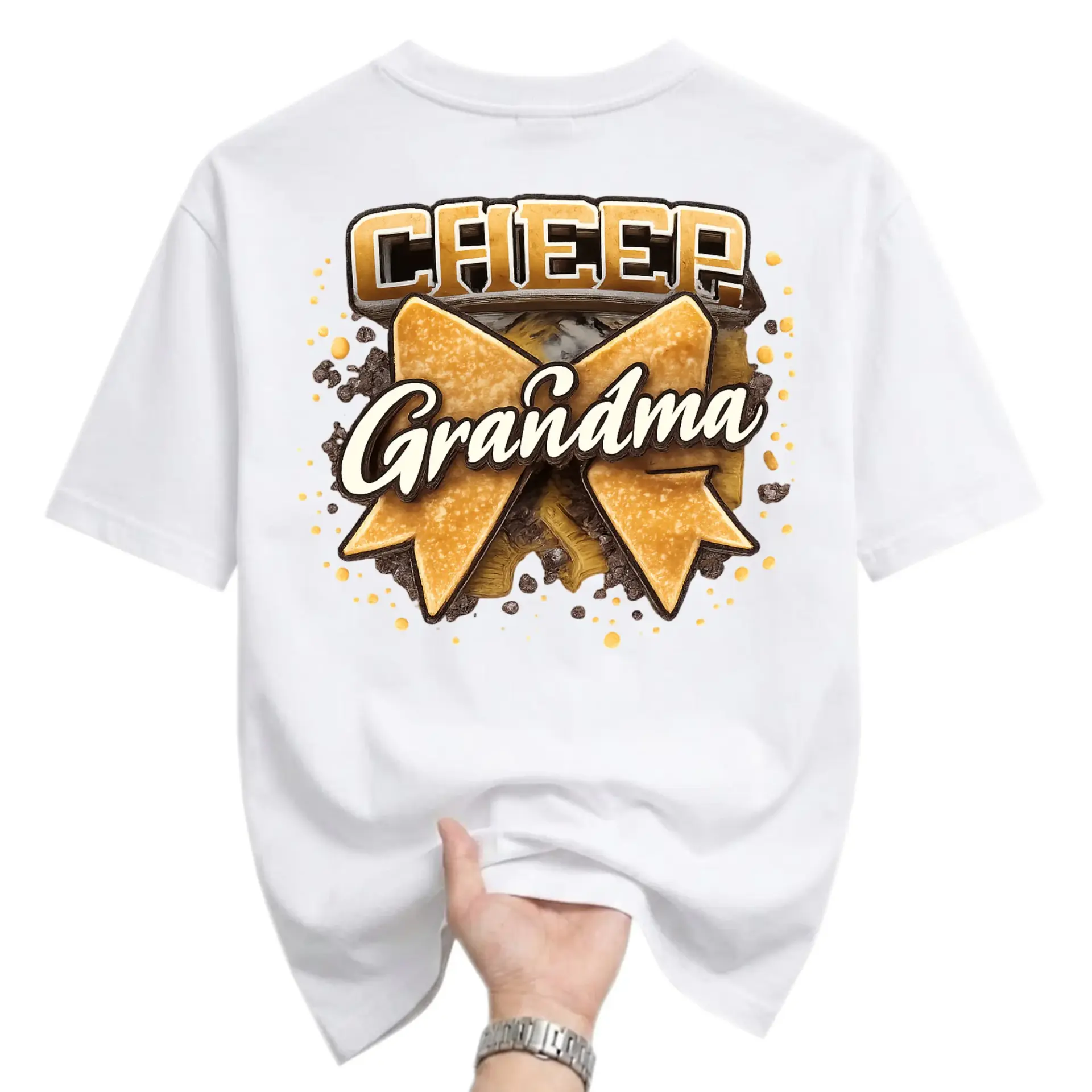 Graphic Tee Cheer Grandma Shirt Unisex Crew Neck Cotton Blend Casual Top