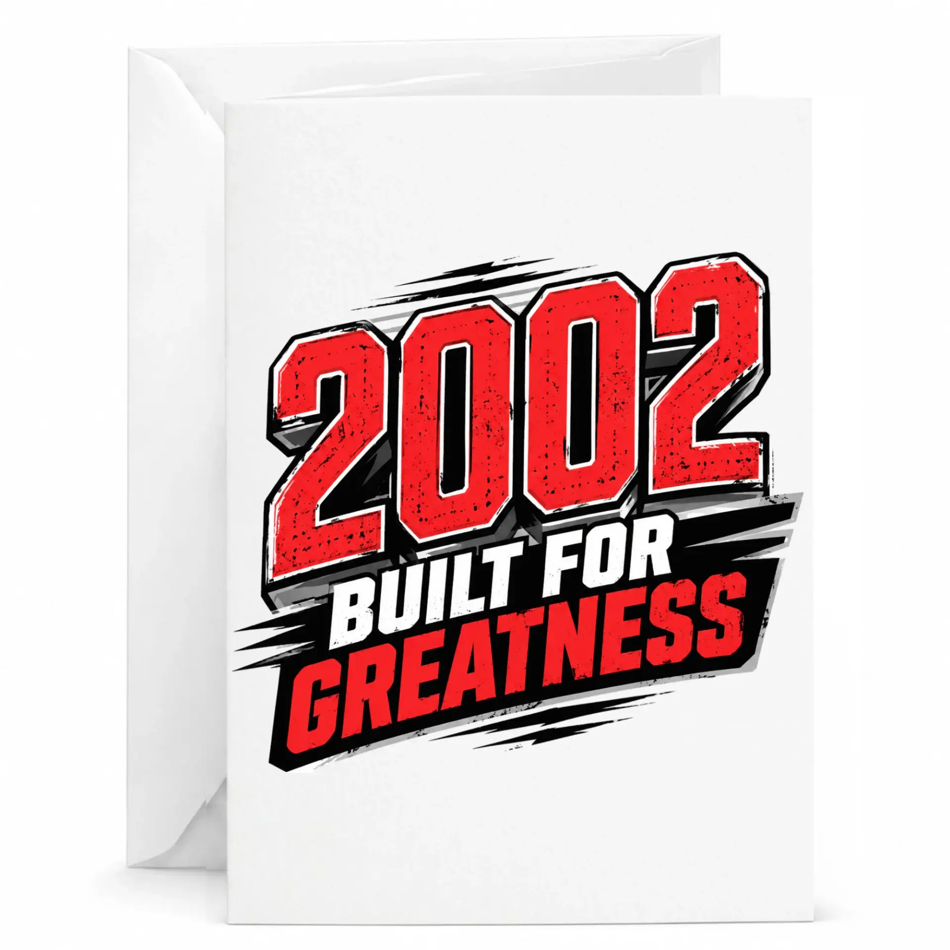 Greeting Card 2002 Built for Greatness Birthday Card Premium Stationery Paper Professional Print Finish 5x7 Inches
