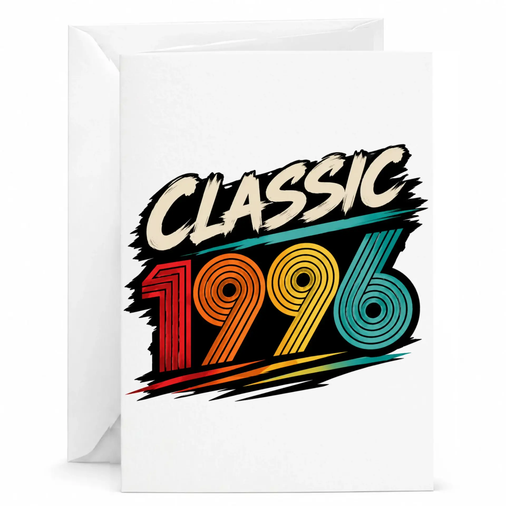 Birthday Card Classic 1996 Retro Vintage Style Greeting Card for Birthday Celebration or Anniversary Milestone Event