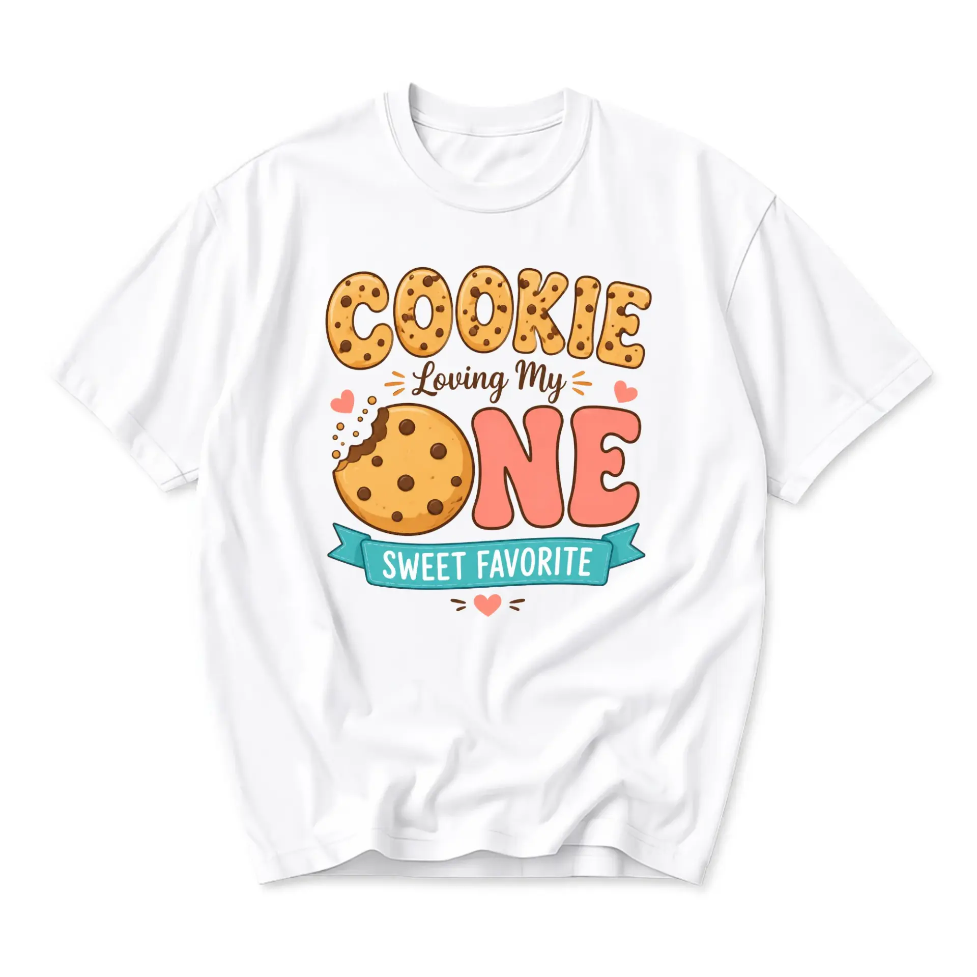 Graphic Tee Cookie Loving My One Sweet Favorite Unisex Casual Crew Neck
