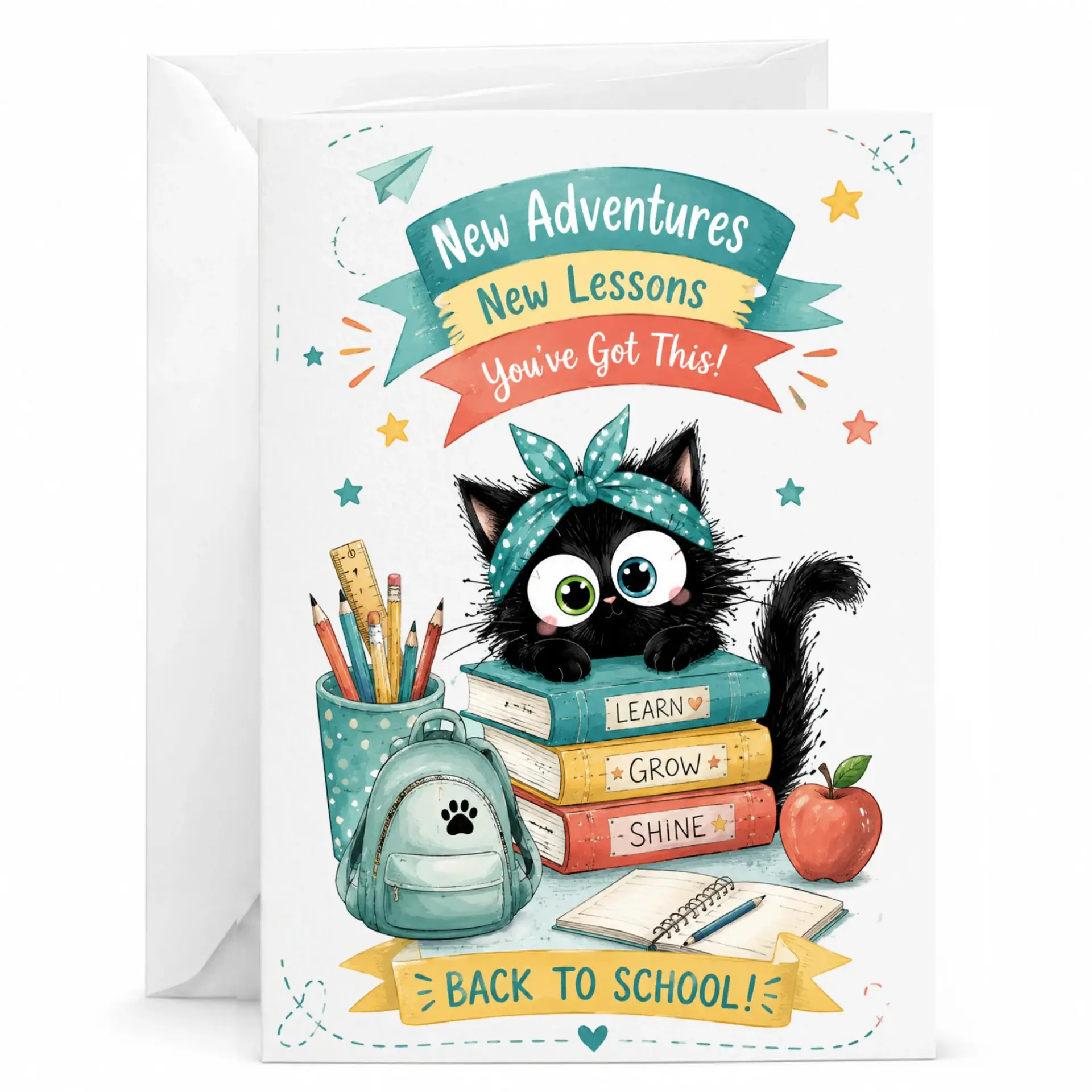 Encouragement Greeting Card New Featuring Cute Cat Design