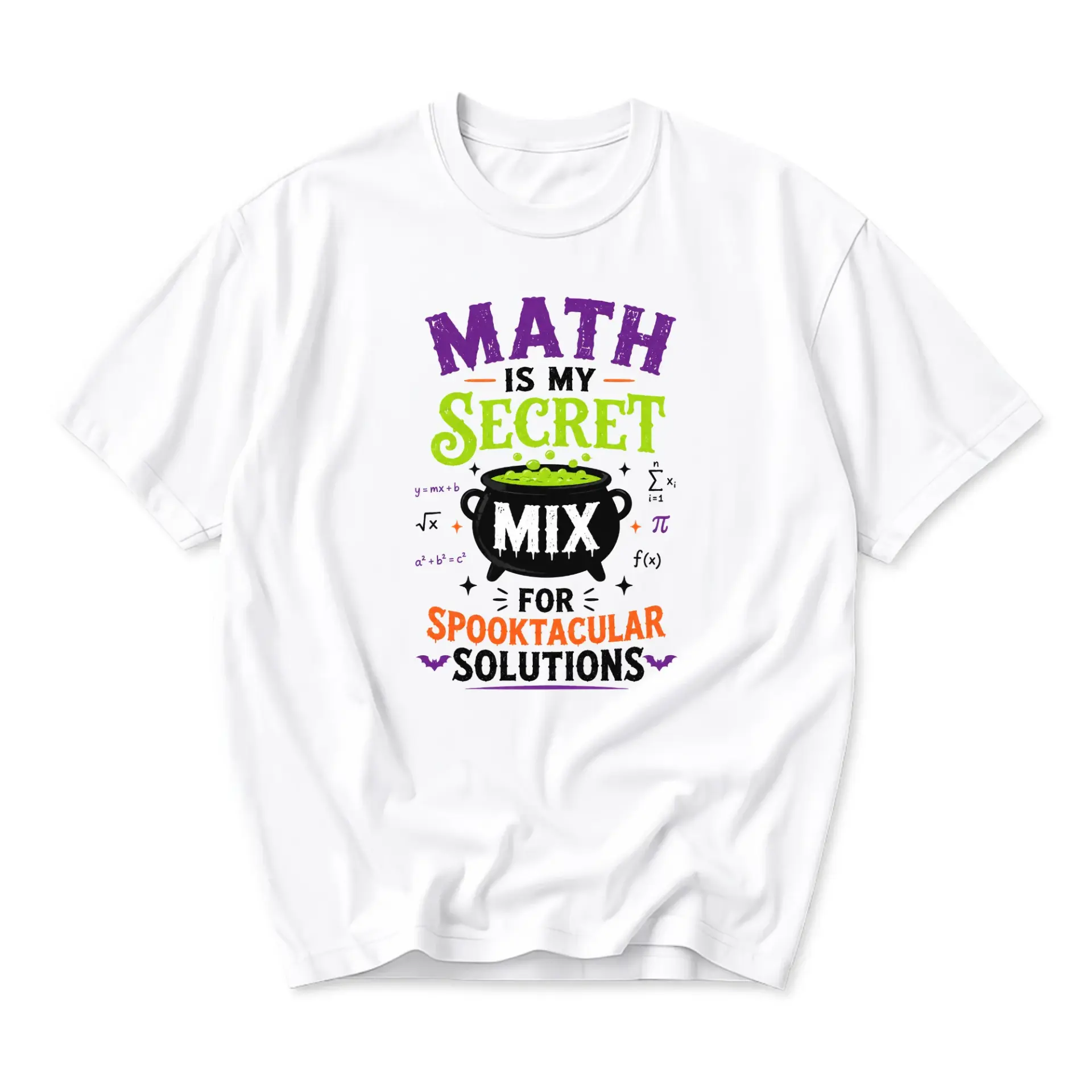 Funny Shirt Math Is My Secret Mix for Spooktacular Solutions Graphic Tee Unisex Casual Cotton Crew Neck Top