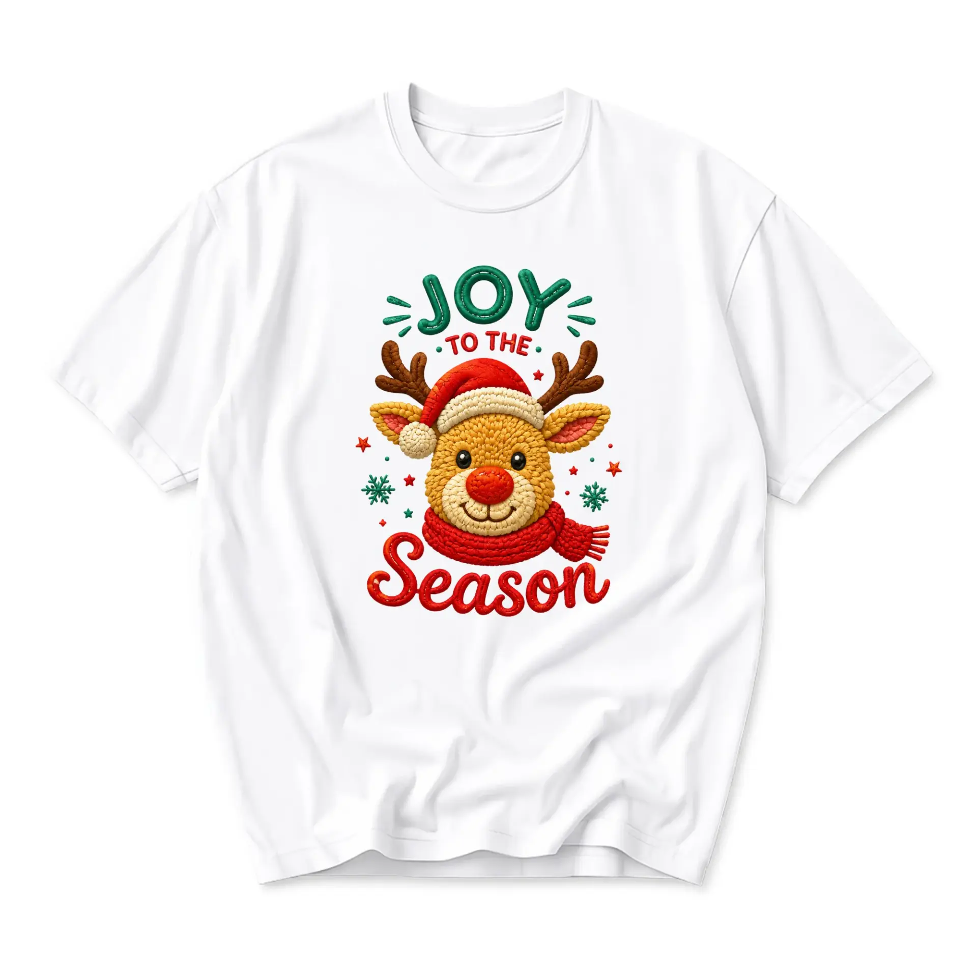 T-shirt Joy to the Season Reindeer Graphic Tee Unisex Crew Neck Casual Holiday Apparel for Every Day Wear