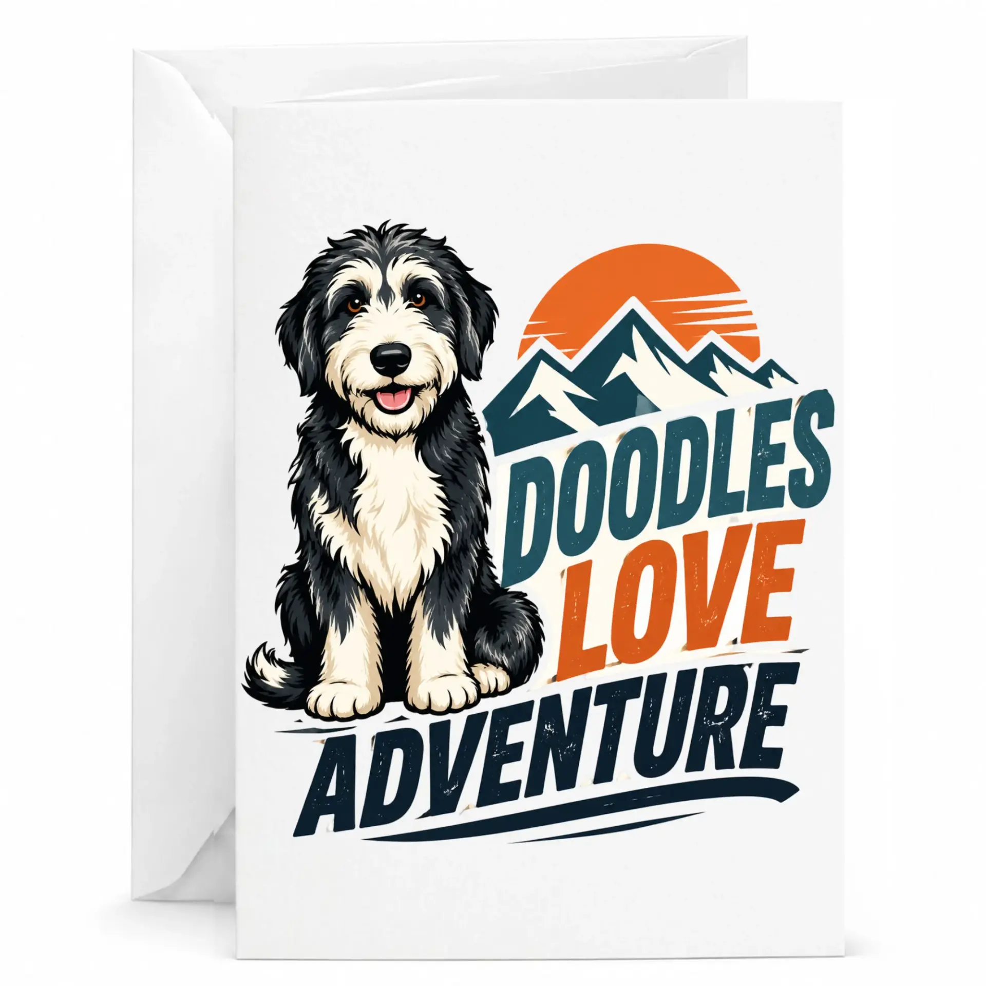 Greeting Card Love Adventure Illustrated Pet Dog Design