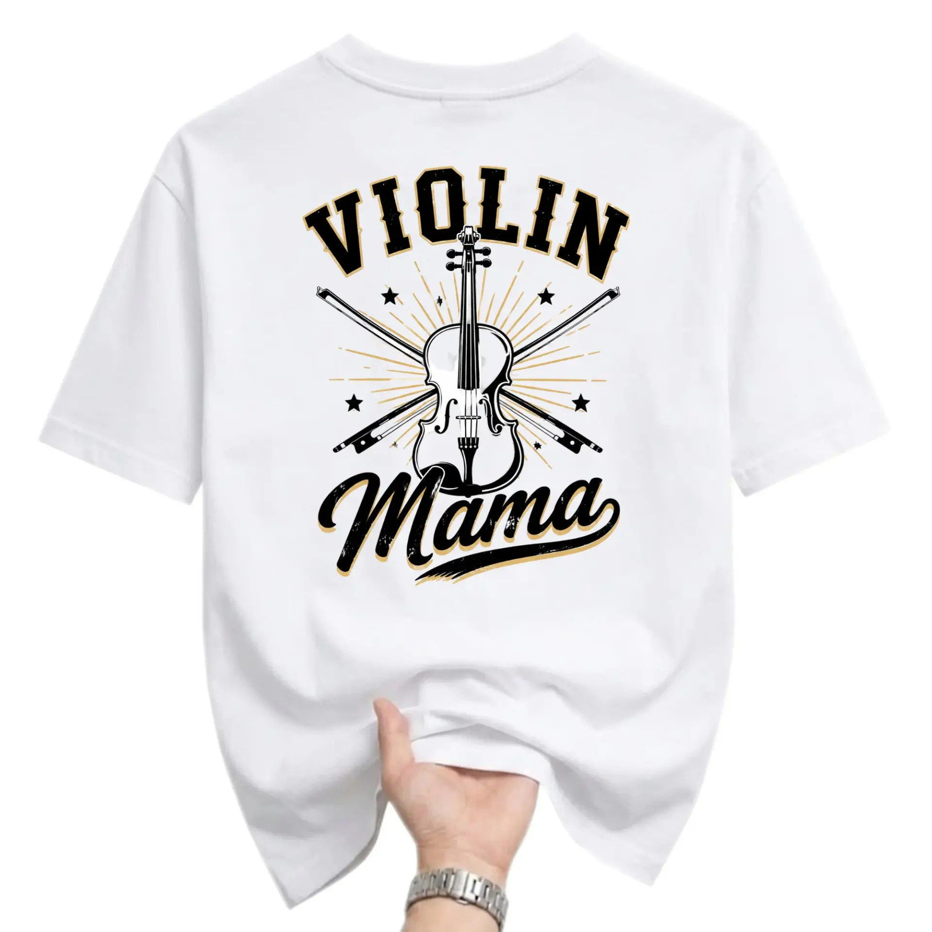 Graphic Tee Violin Mama Unisex Crew Neck T-Shirt Musical Instrument Enthusiast Cotton Blend Casual Everyday Apparel