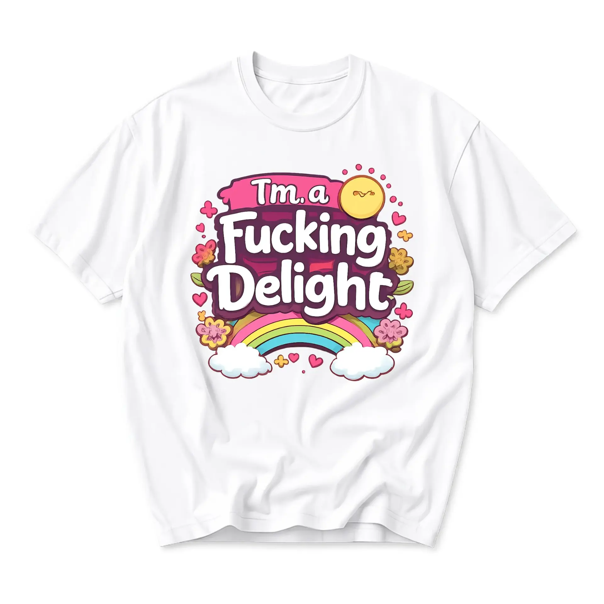 Funny Shirt I Am a Fucking Delight Sarcastic Humor Graphic Tee for Men and Women Casual Everyday Crew Neck Cotton Top