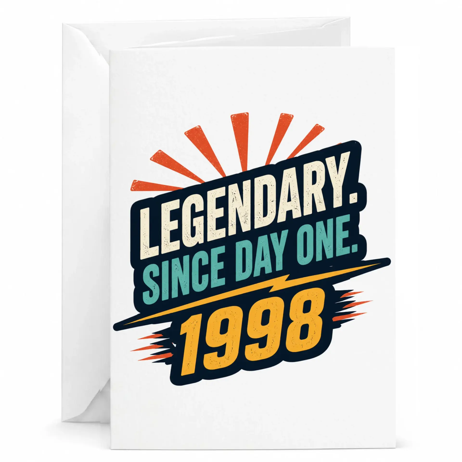 Birthday Card Legendary Since Day One 1998 Vintage Retro Greeting Card for Milestone Birthday Celebration Milestone